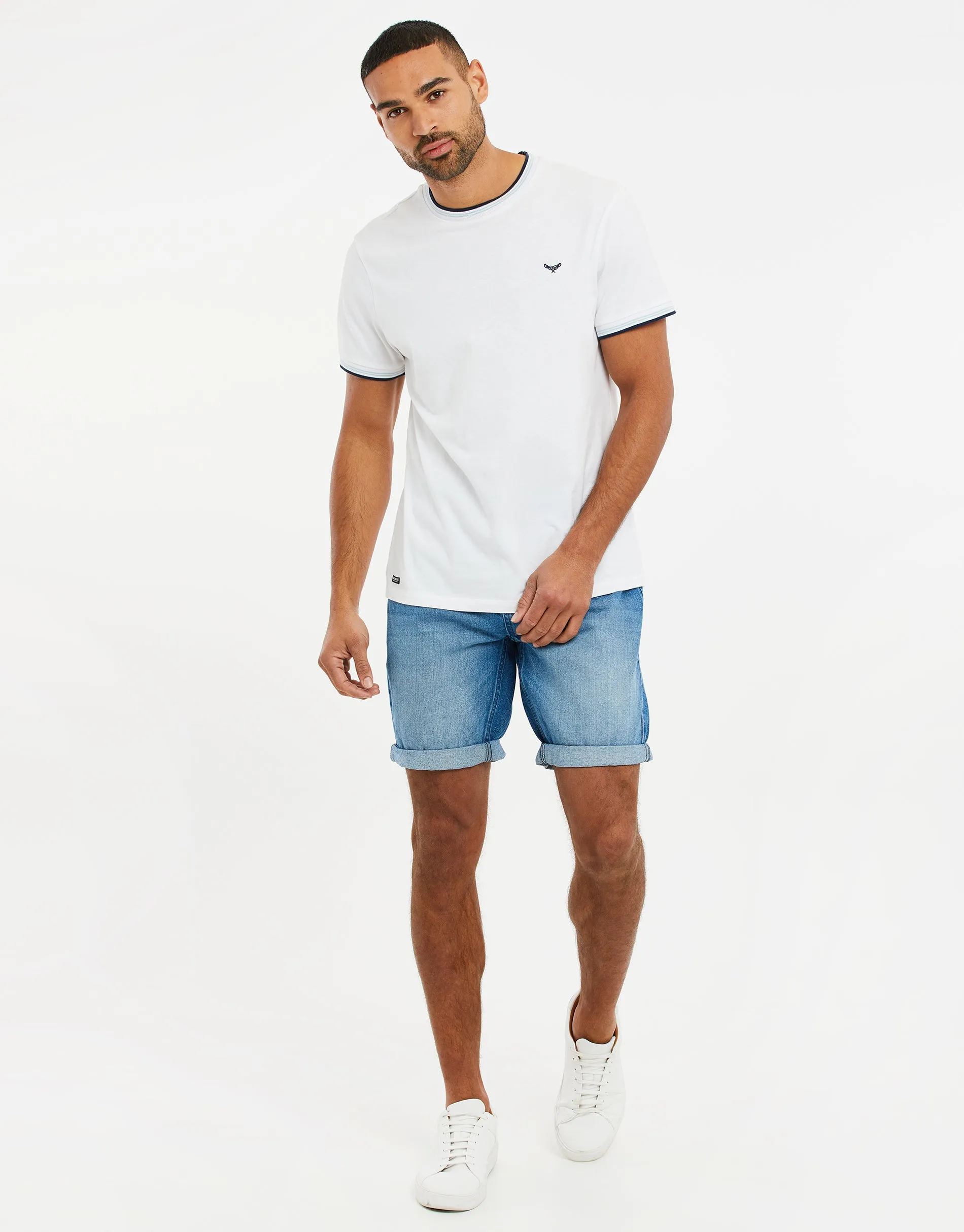 Men's Mid Wash Denim Shorts sold by Threadbare product image thumbnail 3