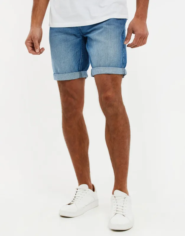 Men's Mid Wash Denim Shorts sold by Threadbare