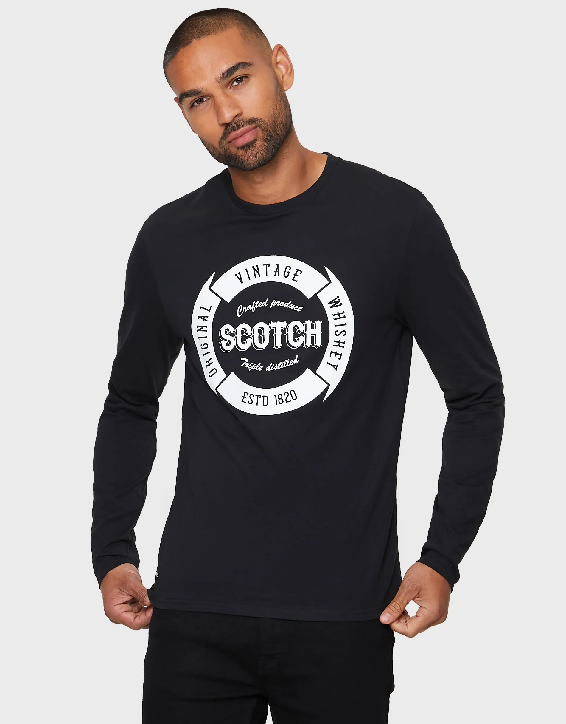 Men's Black American Long Sleeve T-Shirts (3 Pack) sold by Threadbare product image thumbnail 2