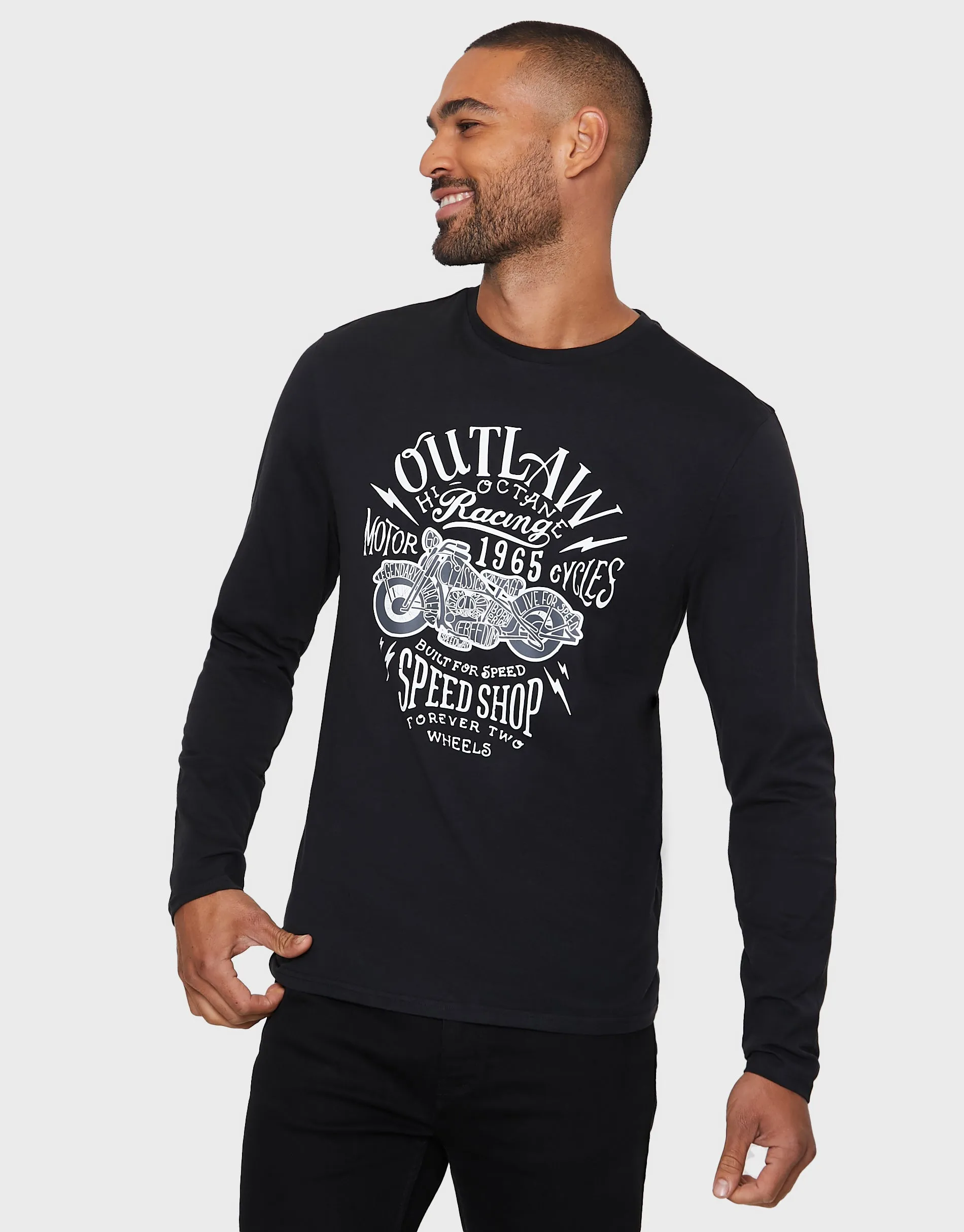Men's Black American Long Sleeve T-Shirts (3 Pack) sold by Threadbare product image thumbnail 3