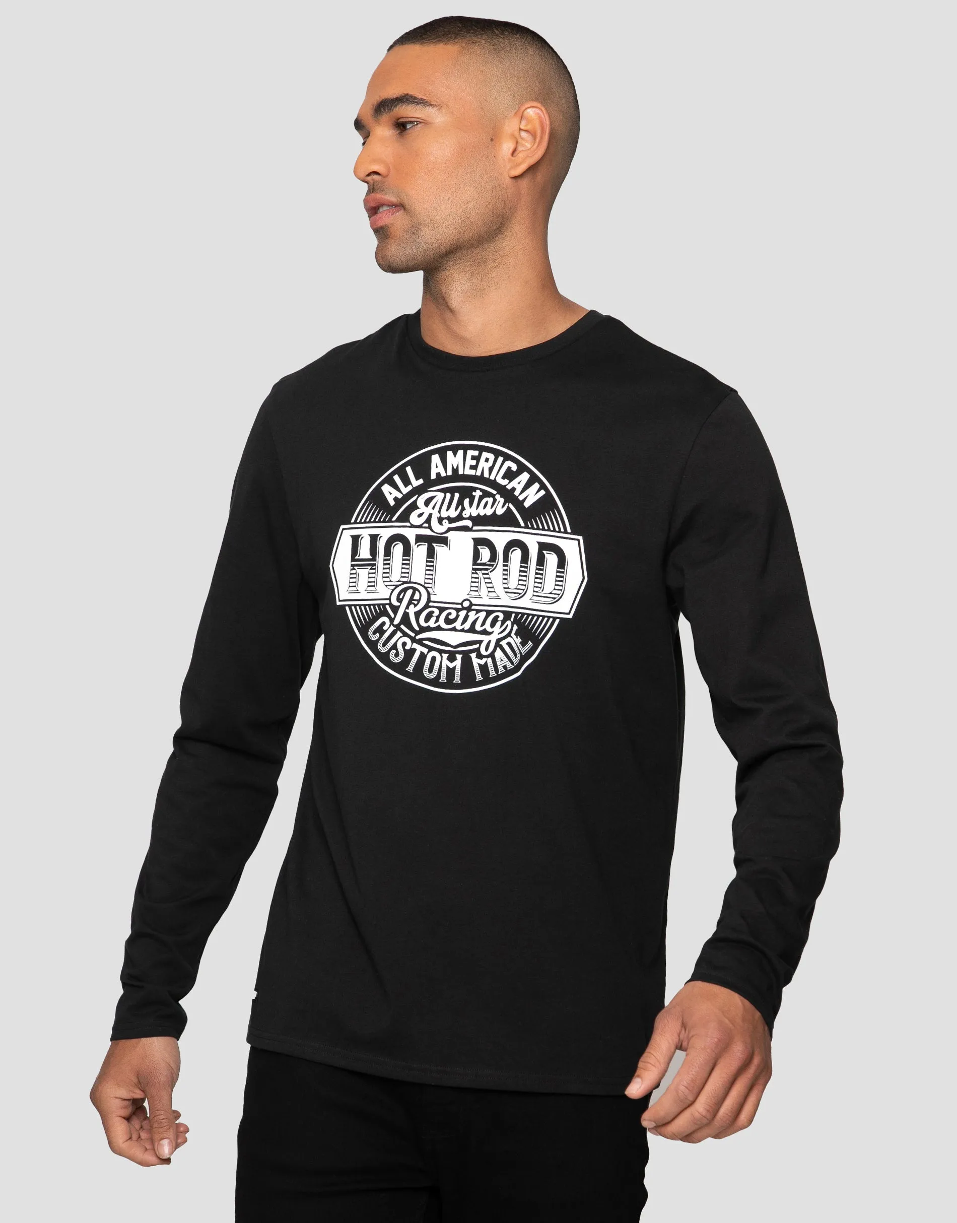 Men's Black American Long Sleeve T-Shirts (3 Pack) sold by Threadbare product image thumbnail 4