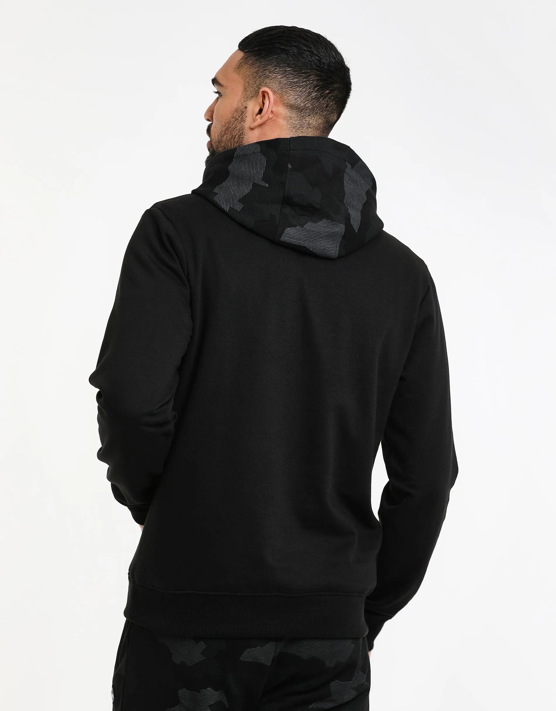 Men's Charcoal Camo Panel Pullover Hoodie sold by Threadbare product image thumbnail 2