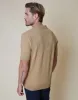 Men's Stone Trophy Neck Knitted Polo sold by Threadbare