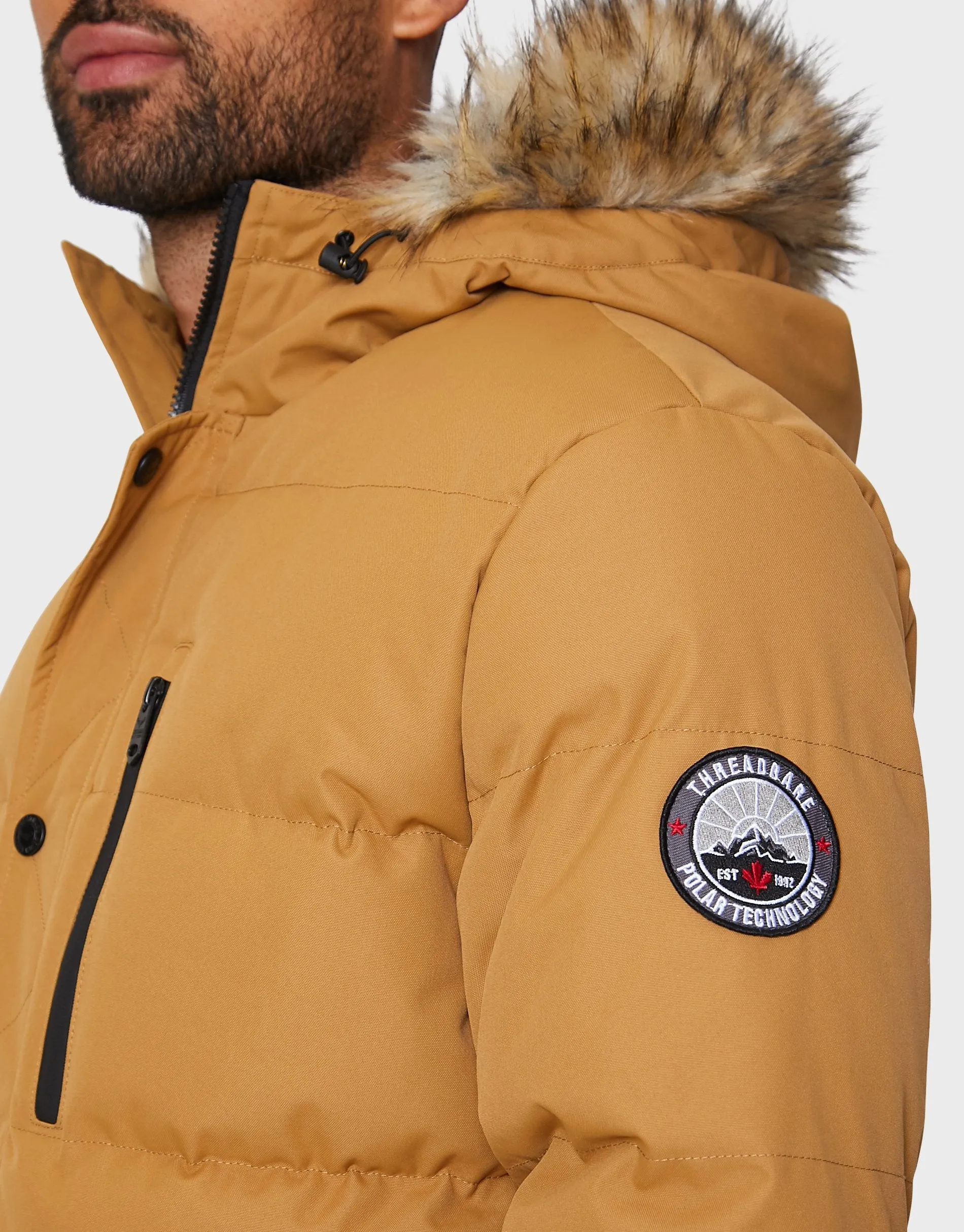 Men's Camel Parka Jacket sold by Threadbare product image thumbnail 4
