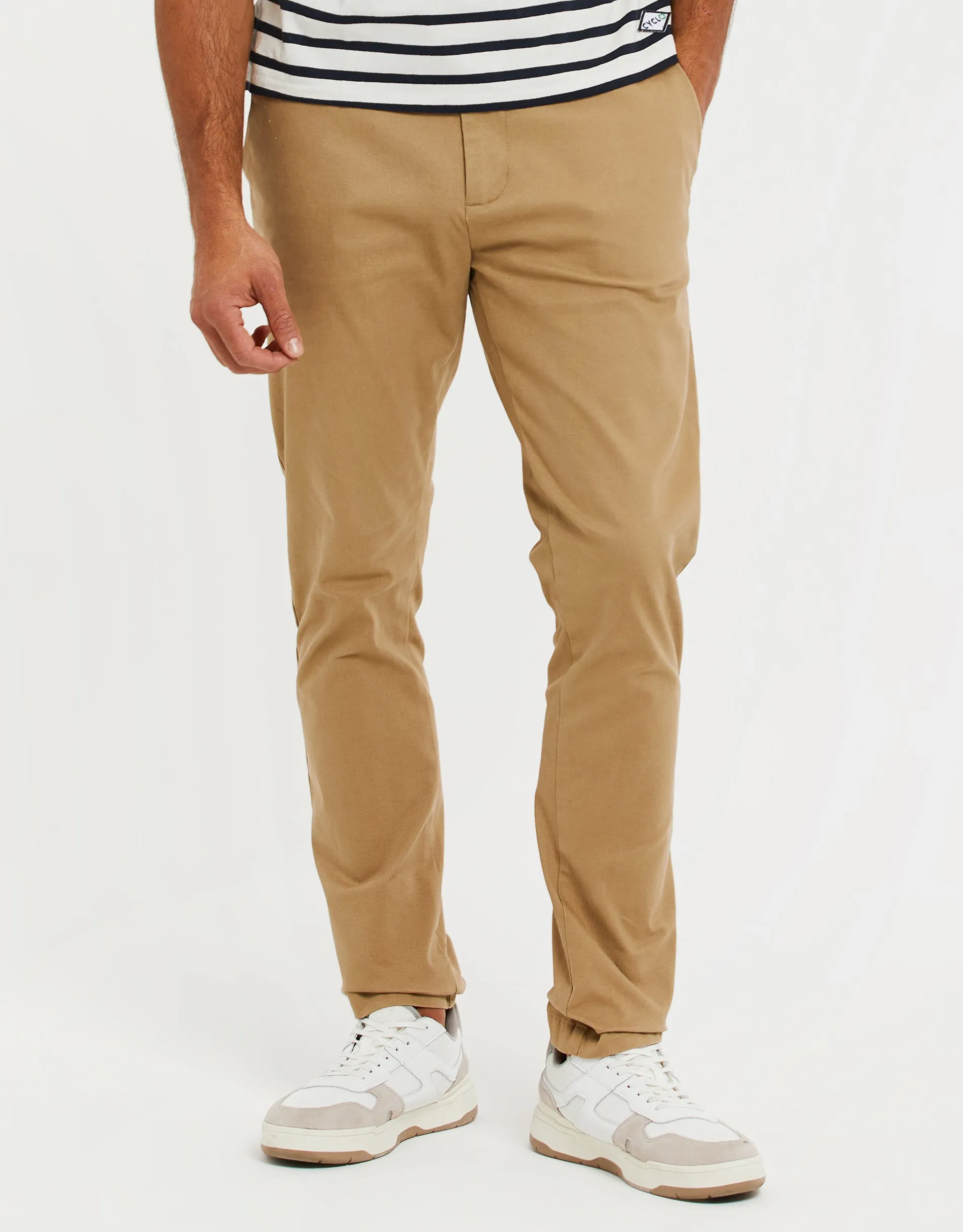 Men's Stone Stretch Chino Trousers sold by Threadbare