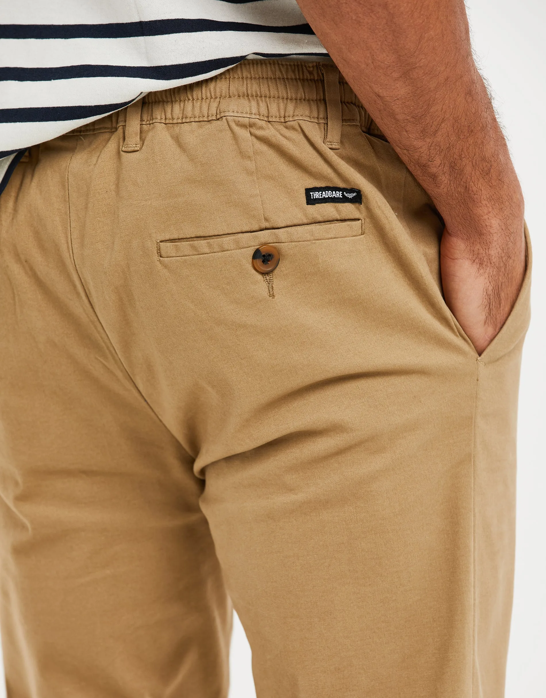 Men's Stone Stretch Chino Trousers sold by Threadbare product image thumbnail 4