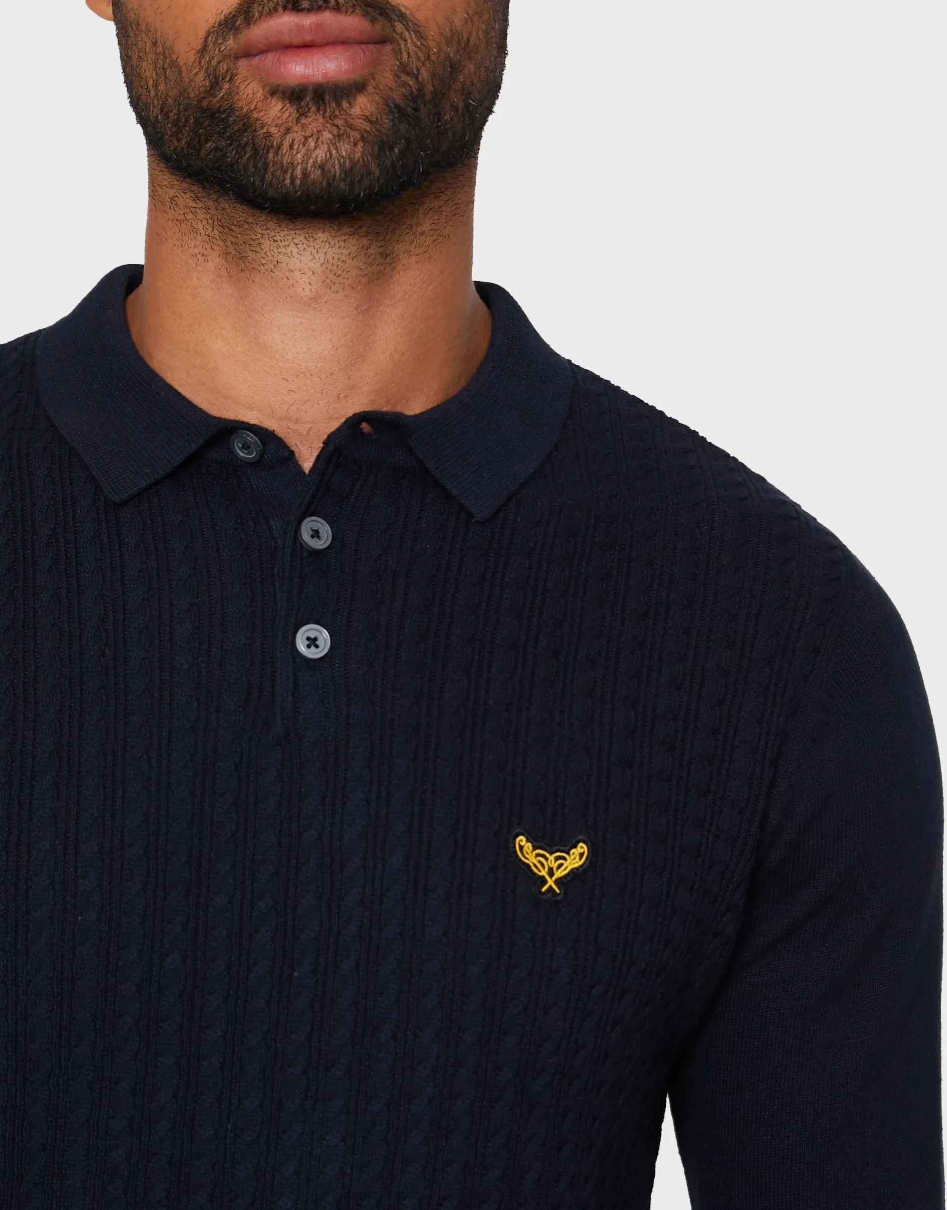 Men's Navy Polo Neck Jumper sold by Threadbare product image thumbnail 4