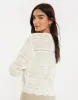 Women's Cream Pointelle Crochet Jumper sold by Threadbare