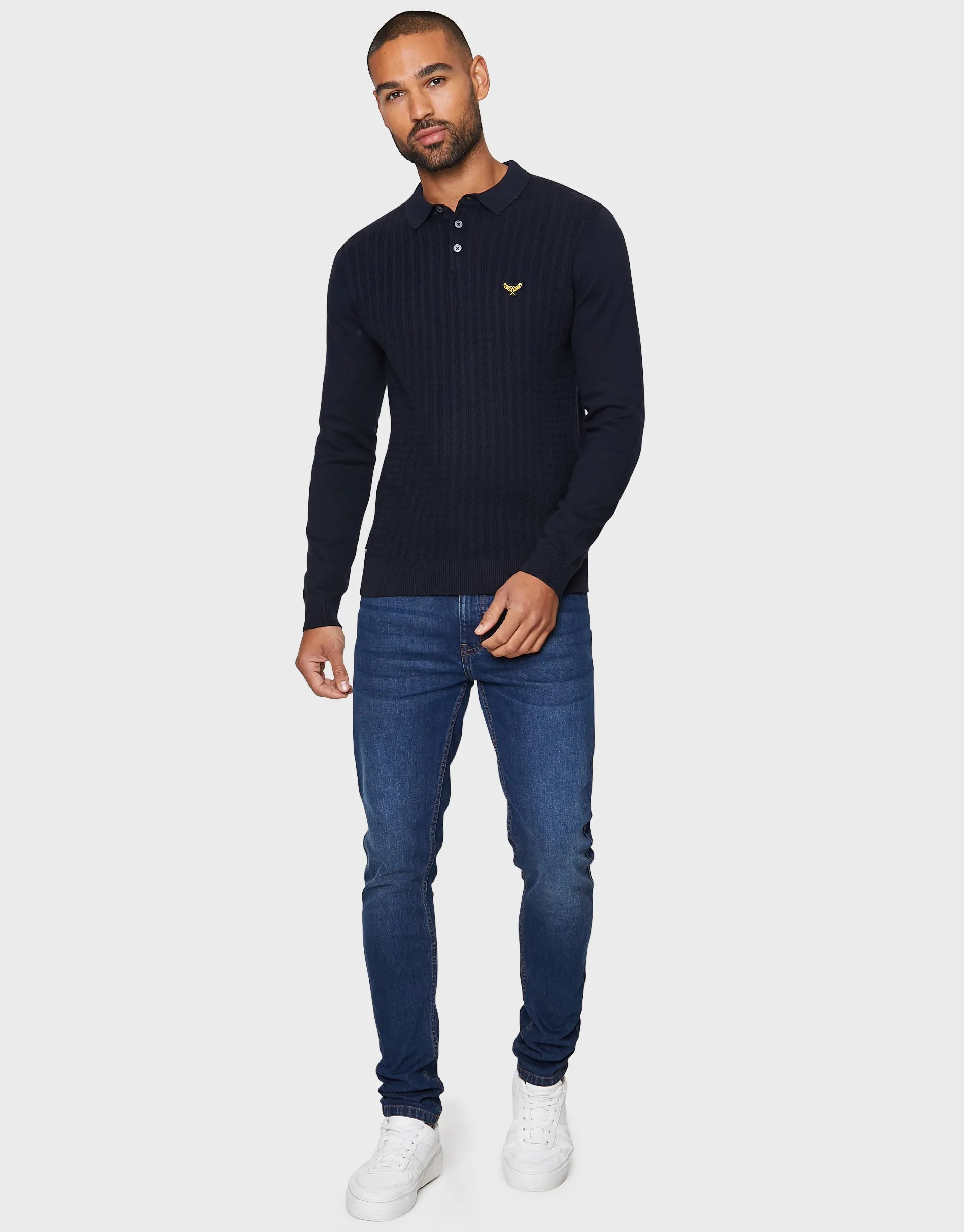 Men's Navy Polo Neck Jumper sold by Threadbare product image thumbnail 3