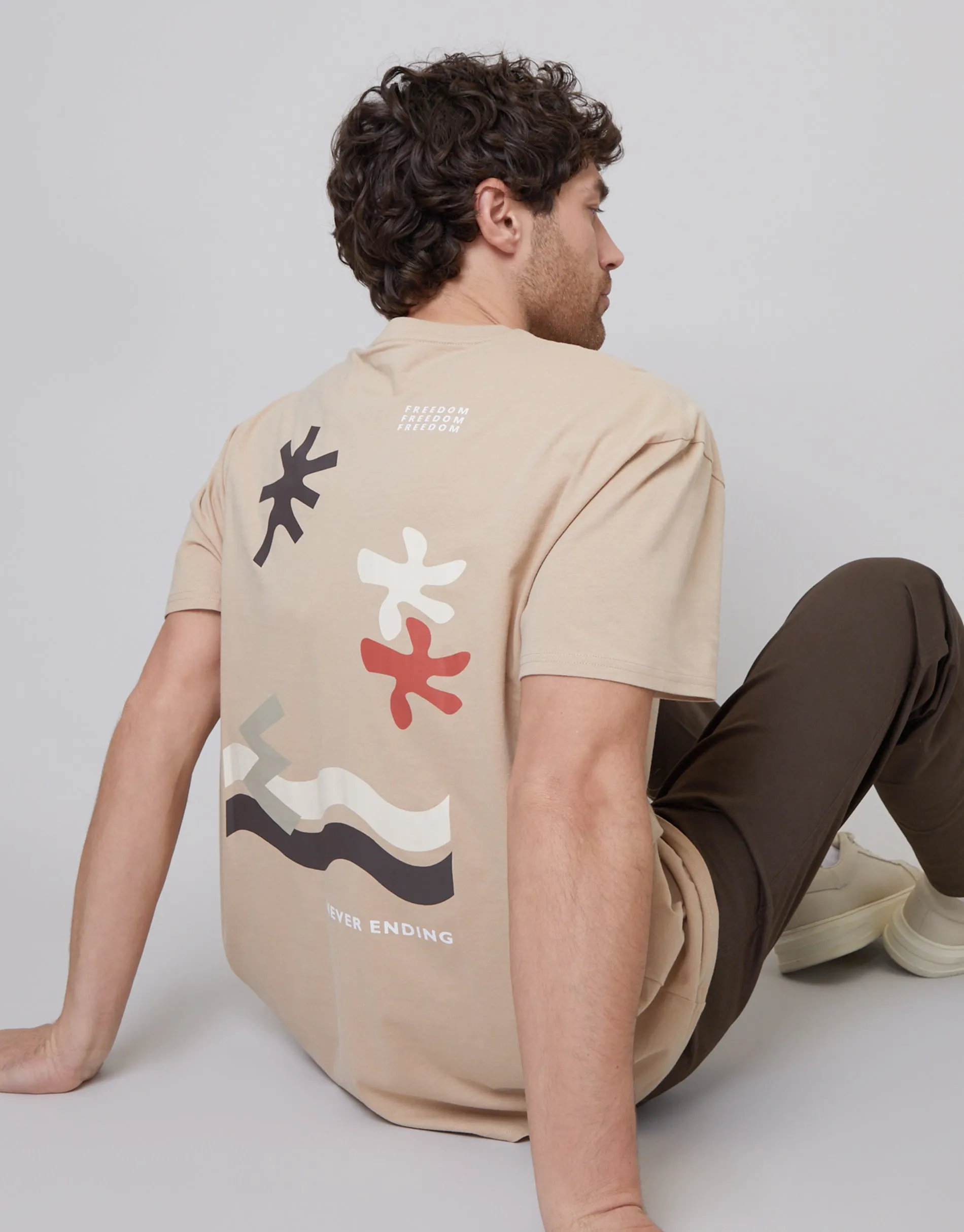 Men's Stone Graphic Print Oversized T-Shirt sold by Threadbare