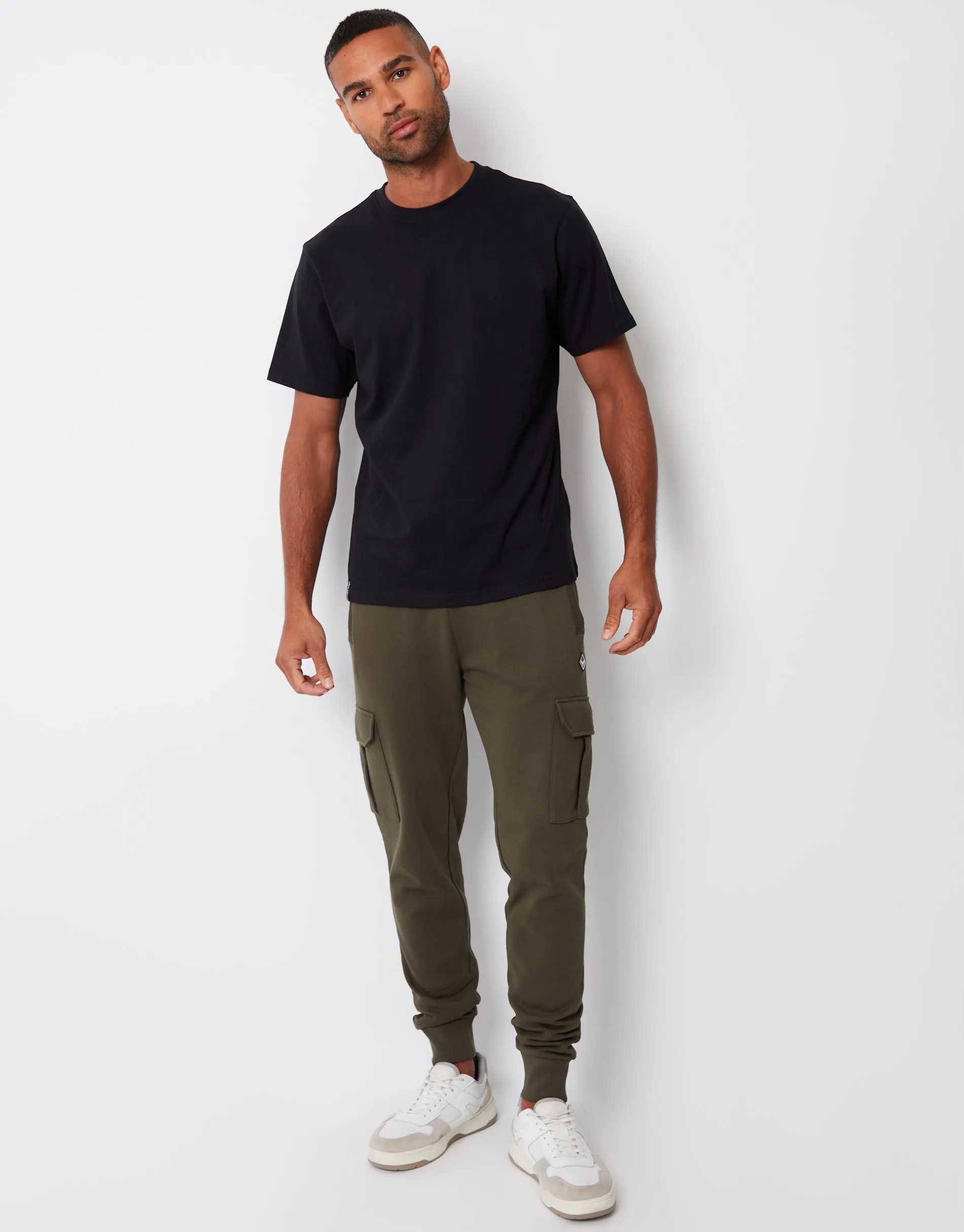 Khaki Green Cargo Style Joggers sold by Threadbare product image thumbnail 3