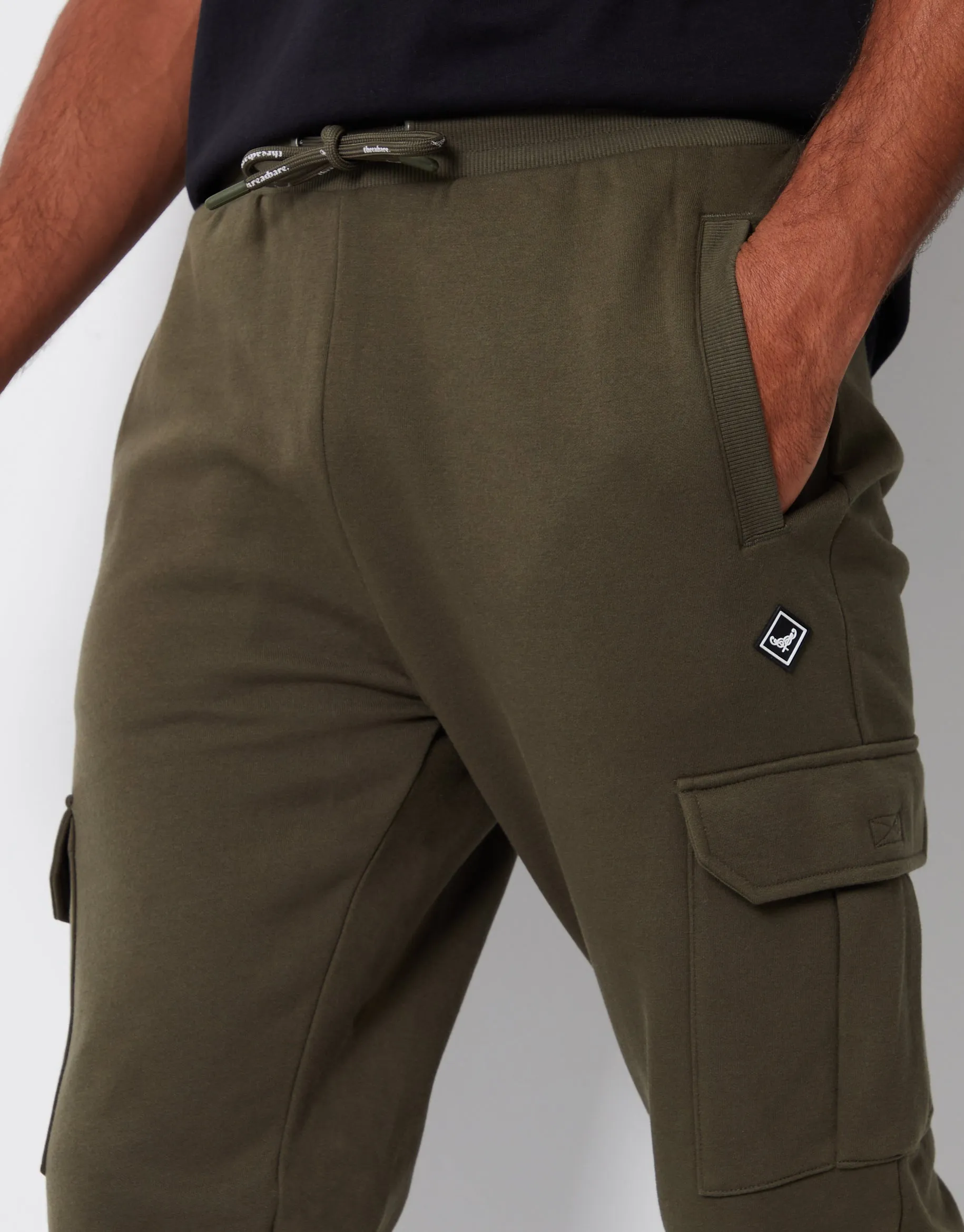 Khaki Green Cargo Style Joggers sold by Threadbare product image thumbnail 4
