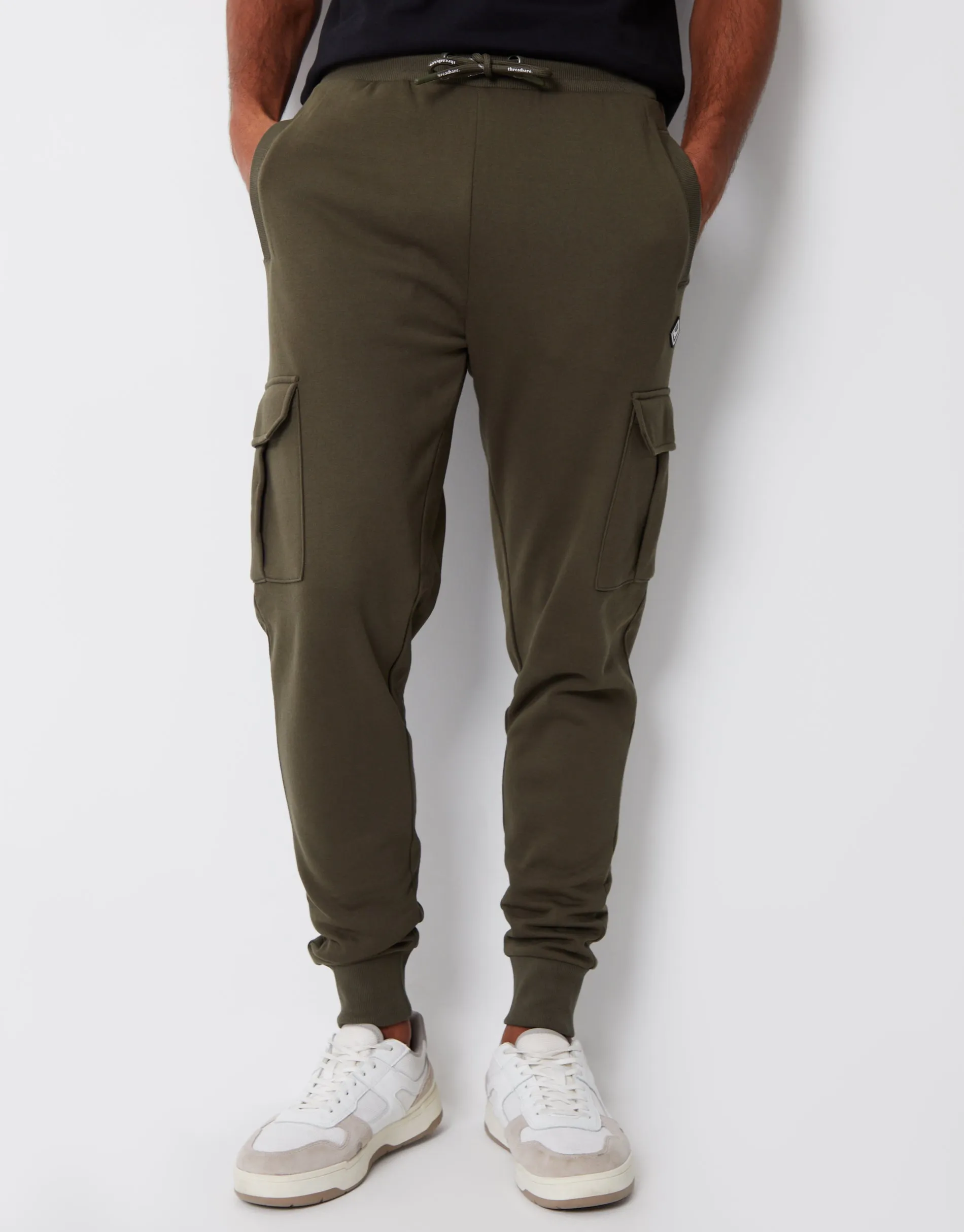 Khaki Green Cargo Style Joggers sold by Threadbare