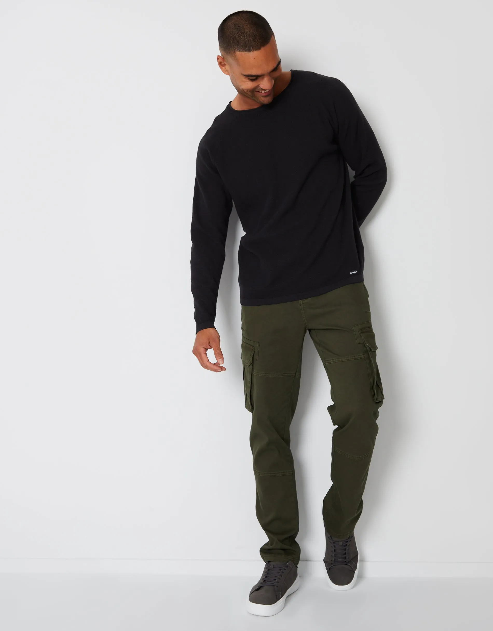 Men's Black Knit Crew Neck Jumper sold by Threadbare product image thumbnail 3