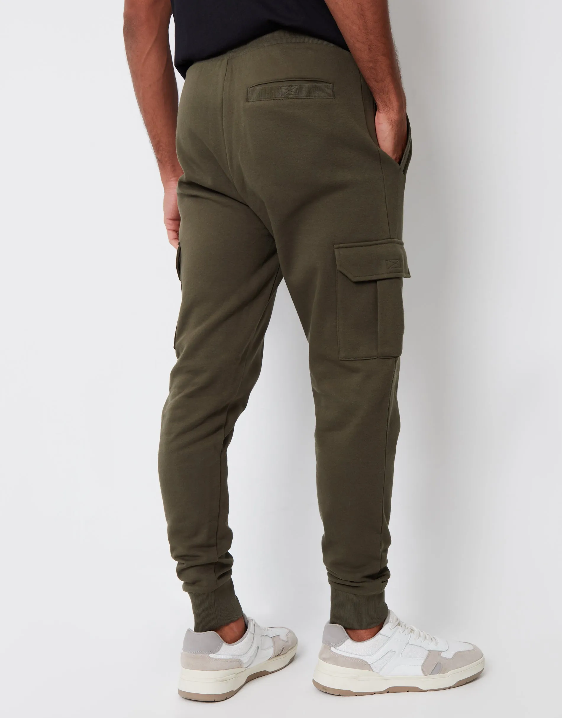 Khaki Green Cargo Style Joggers sold by Threadbare product image thumbnail 2