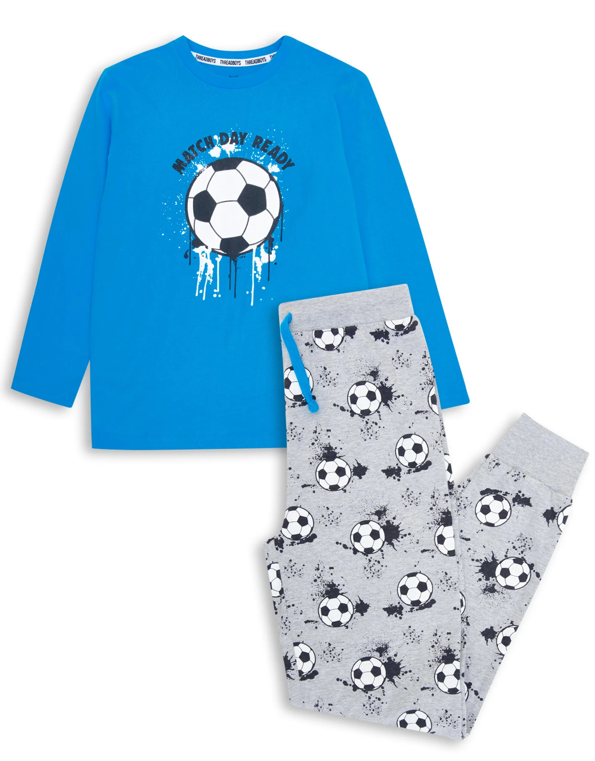 Boys' Blue Football Pyjamas (2-Piece Set) sold by Threadbare product image thumbnail 2