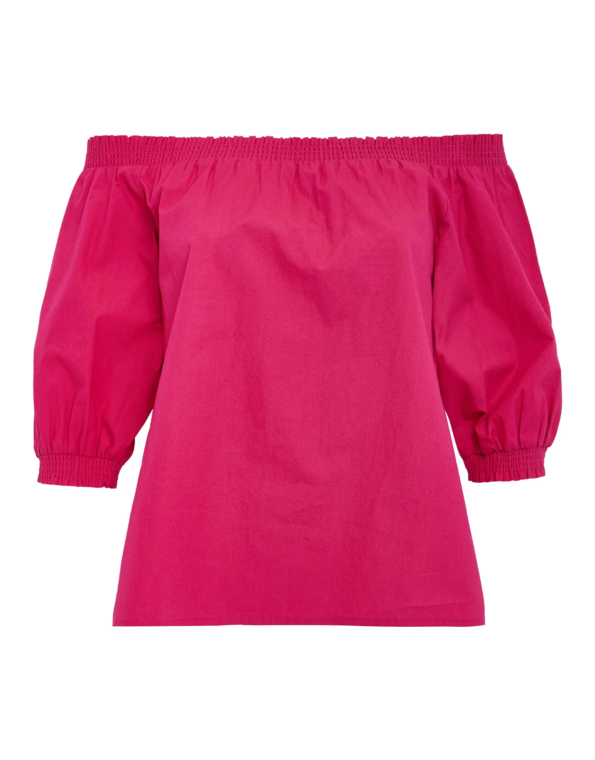 Women's Pink Off the Shoulder Bardot Puff Sleeve Top sold by Threadbare product image thumbnail 5