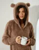 Women's Brown Fluffy Teddy Bear All-In-One sold by Threadbare