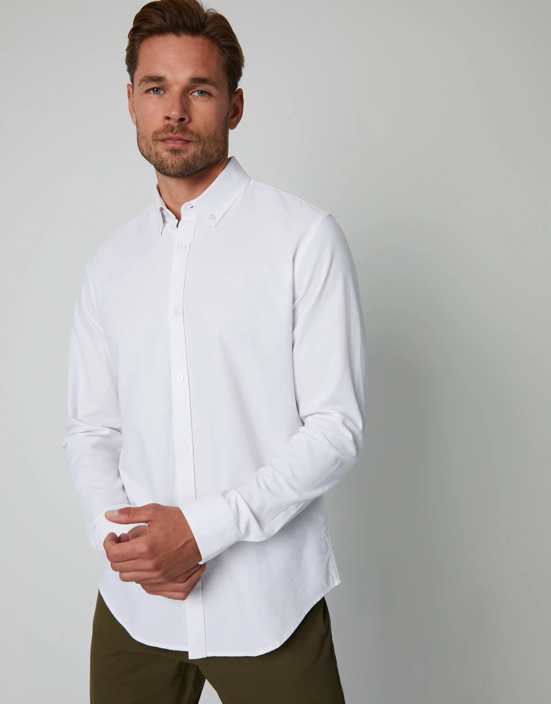 White Cotton Long Sleeve Shirt sold by Threadbare product image thumbnail 5