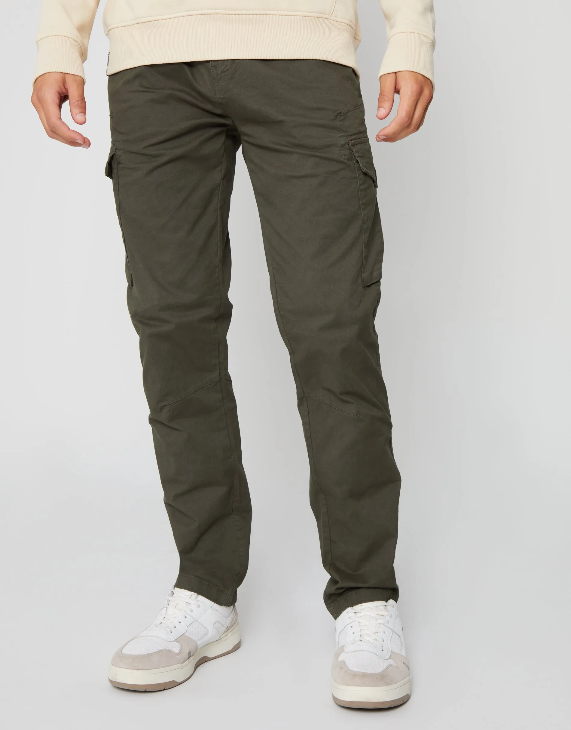 Khaki Green Slim Fit Cargo Style Trouser sold by Threadbare