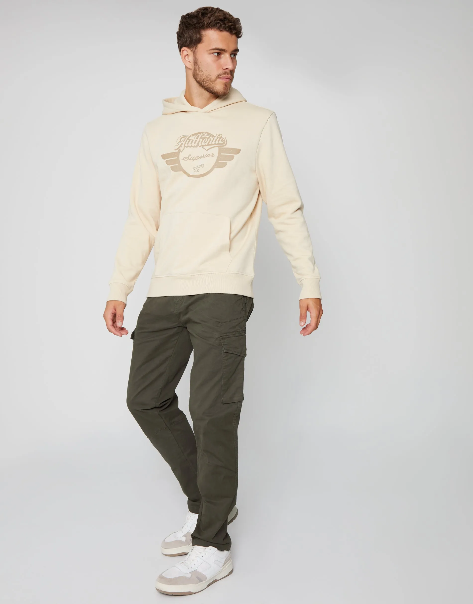 Khaki Green Slim Fit Cargo Style Trouser sold by Threadbare product image thumbnail 3