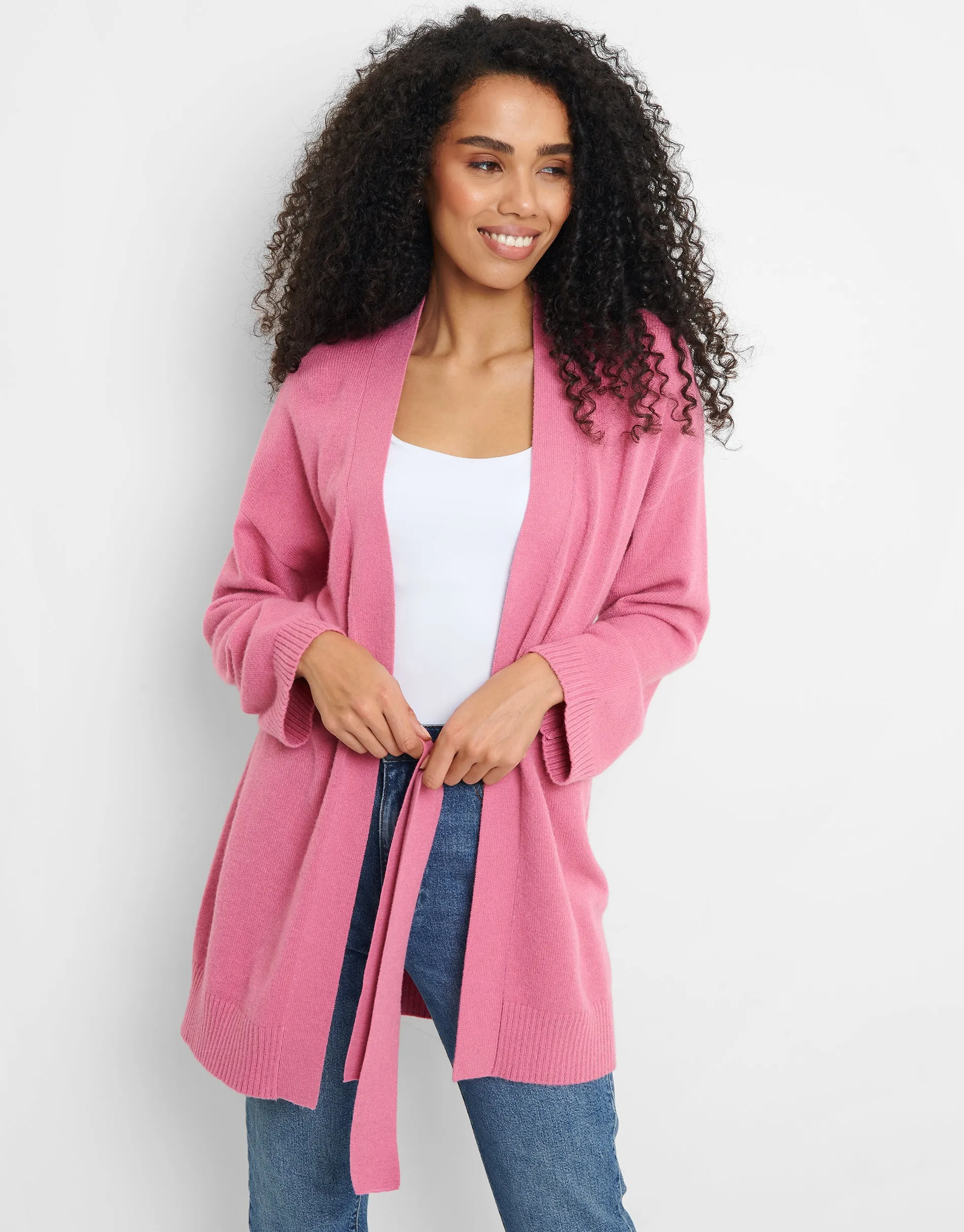 Women's Pink Belted Cardigan sold by Threadbare