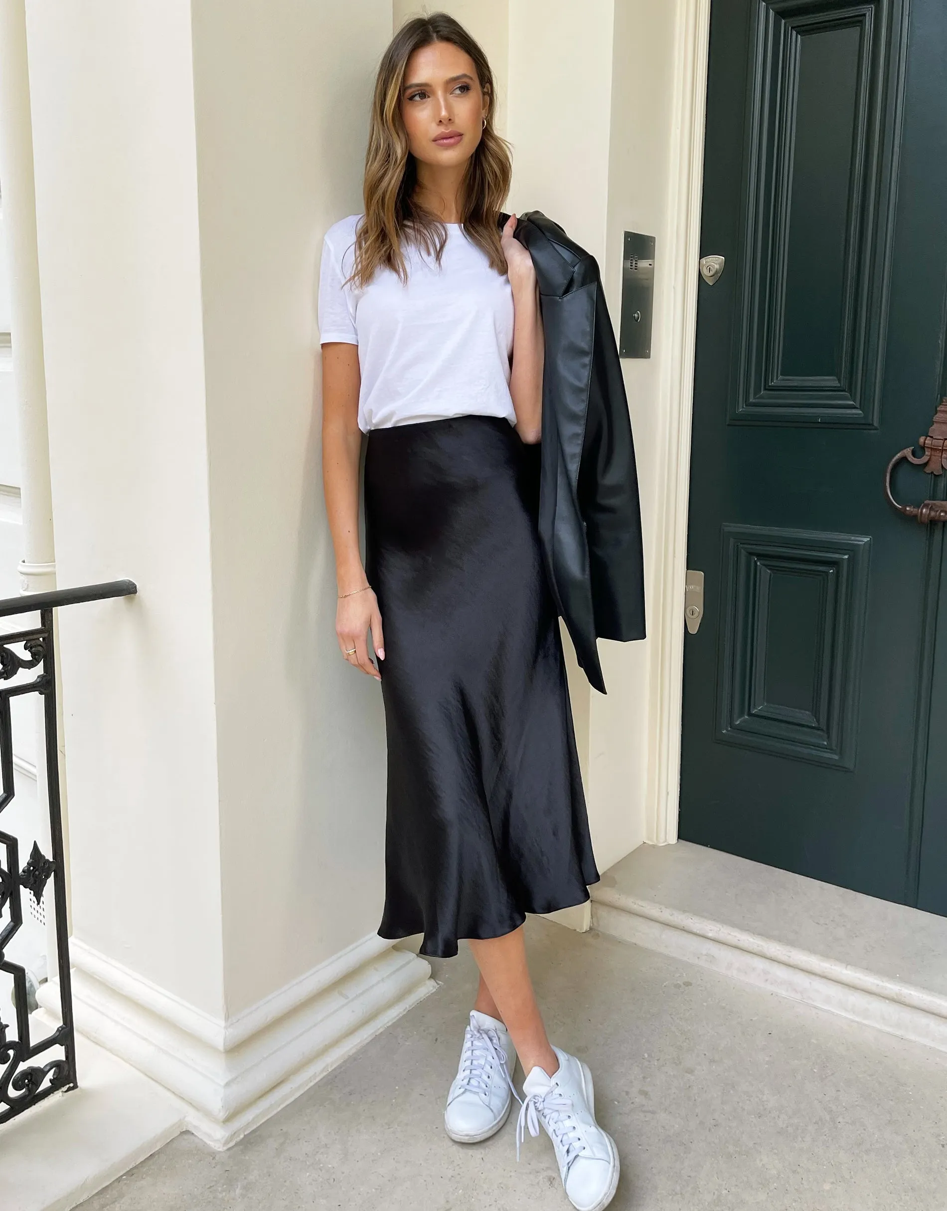 Threadbare Women's Black Satin Slip Midi Skirt sold by Threadbare product image thumbnail 3