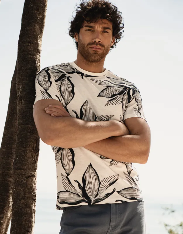 Men's Ecru Floral Print T-Shirt sold by Threadbare