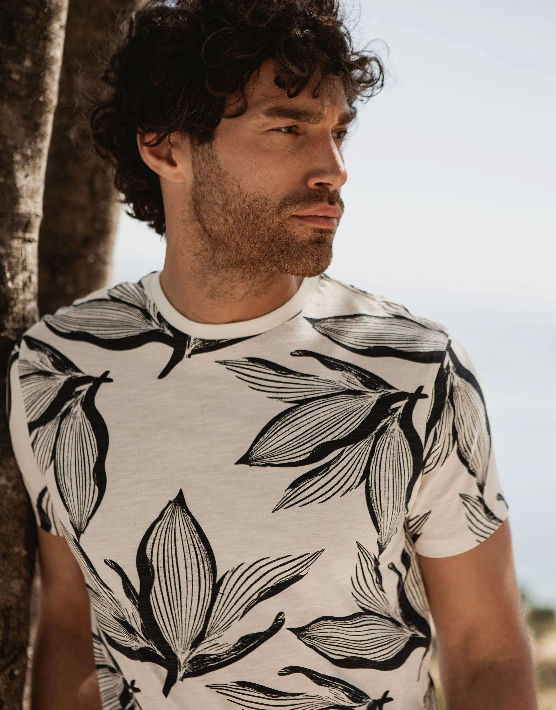 Men's Ecru Floral Print T-Shirt sold by Threadbare product image thumbnail 4