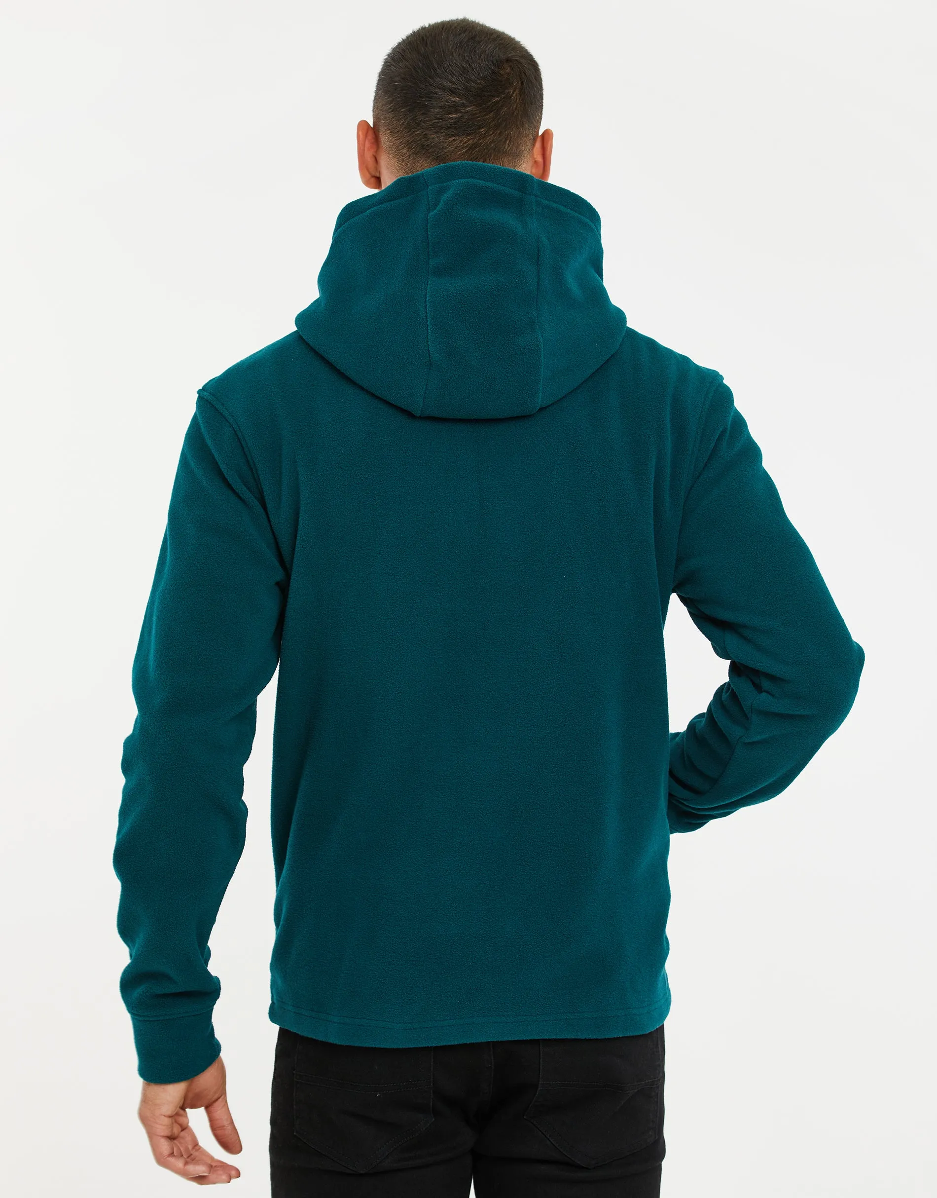 Teal Green Microfleece Overhead Hoodie sold by Threadbare product image thumbnail 2