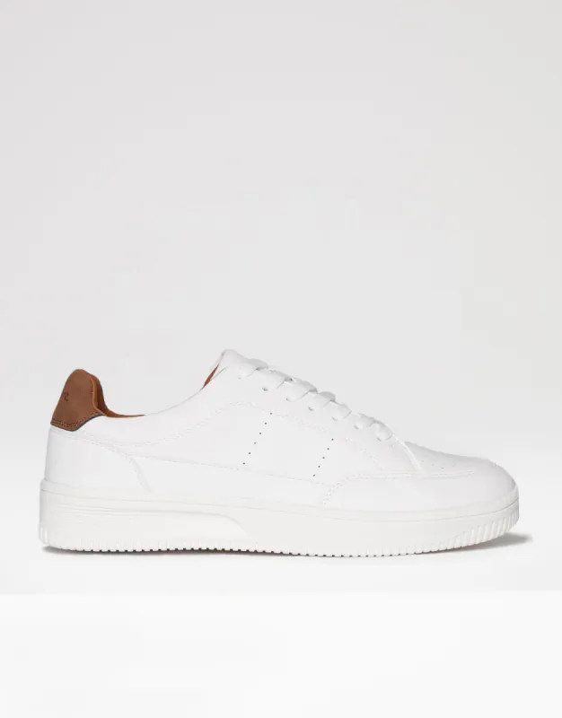 Men's White Retro Classic Raised Sole Trainers sold by Threadbare