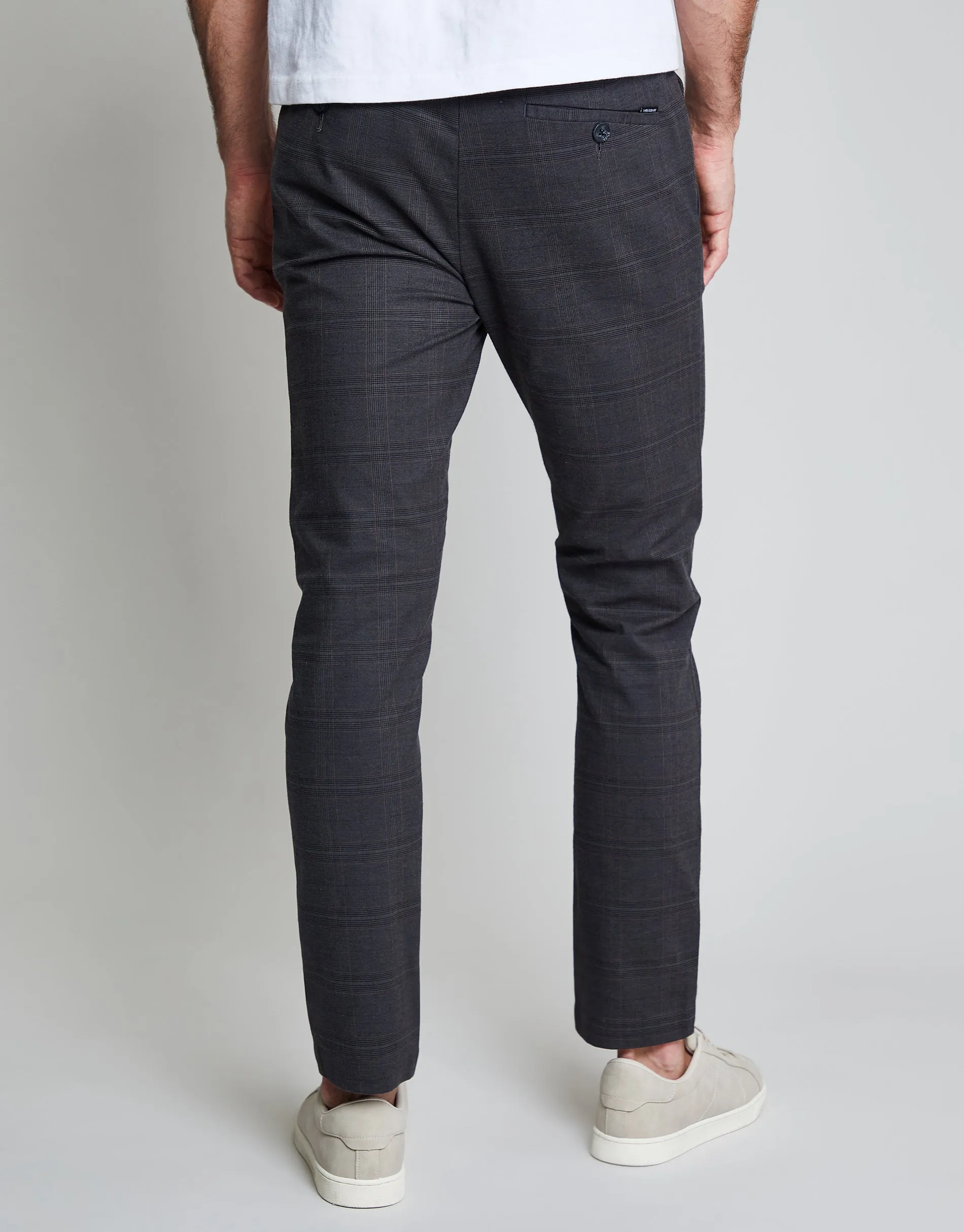 Threadbare Luxe Men's Black Check Stretch Chino Trousers sold by Threadbare product image thumbnail 2