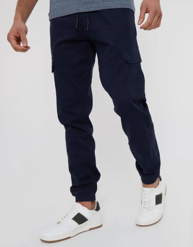 Navy Jogger Style Cargo Trousers sold by Threadbare