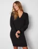 Women's Black Metallic V-Neck Knitted Mini Jumper Dress sold by Threadbare