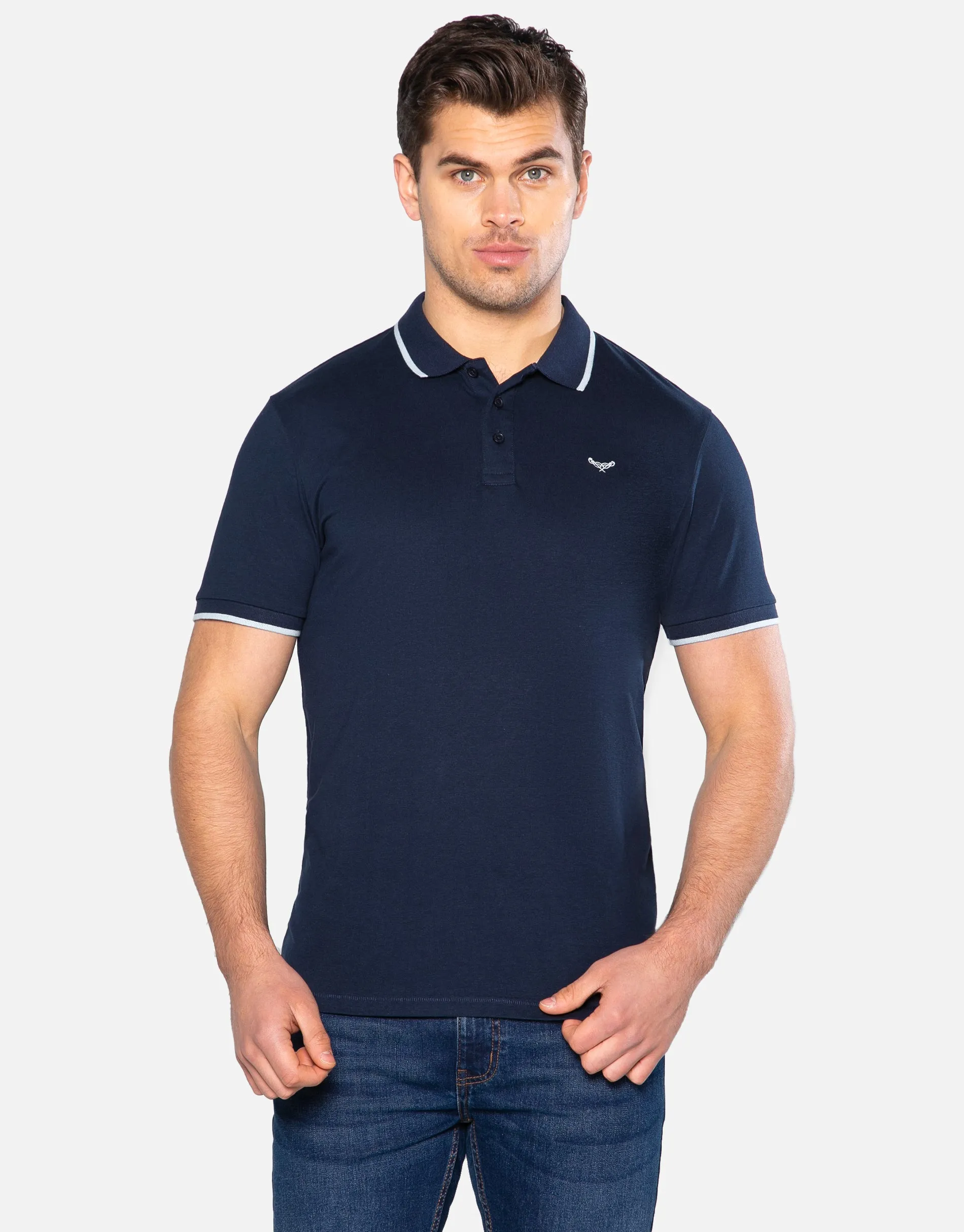 Men's Navy Short Sleeve Polo Shirts (2 Pack) sold by Threadbare product image thumbnail 2