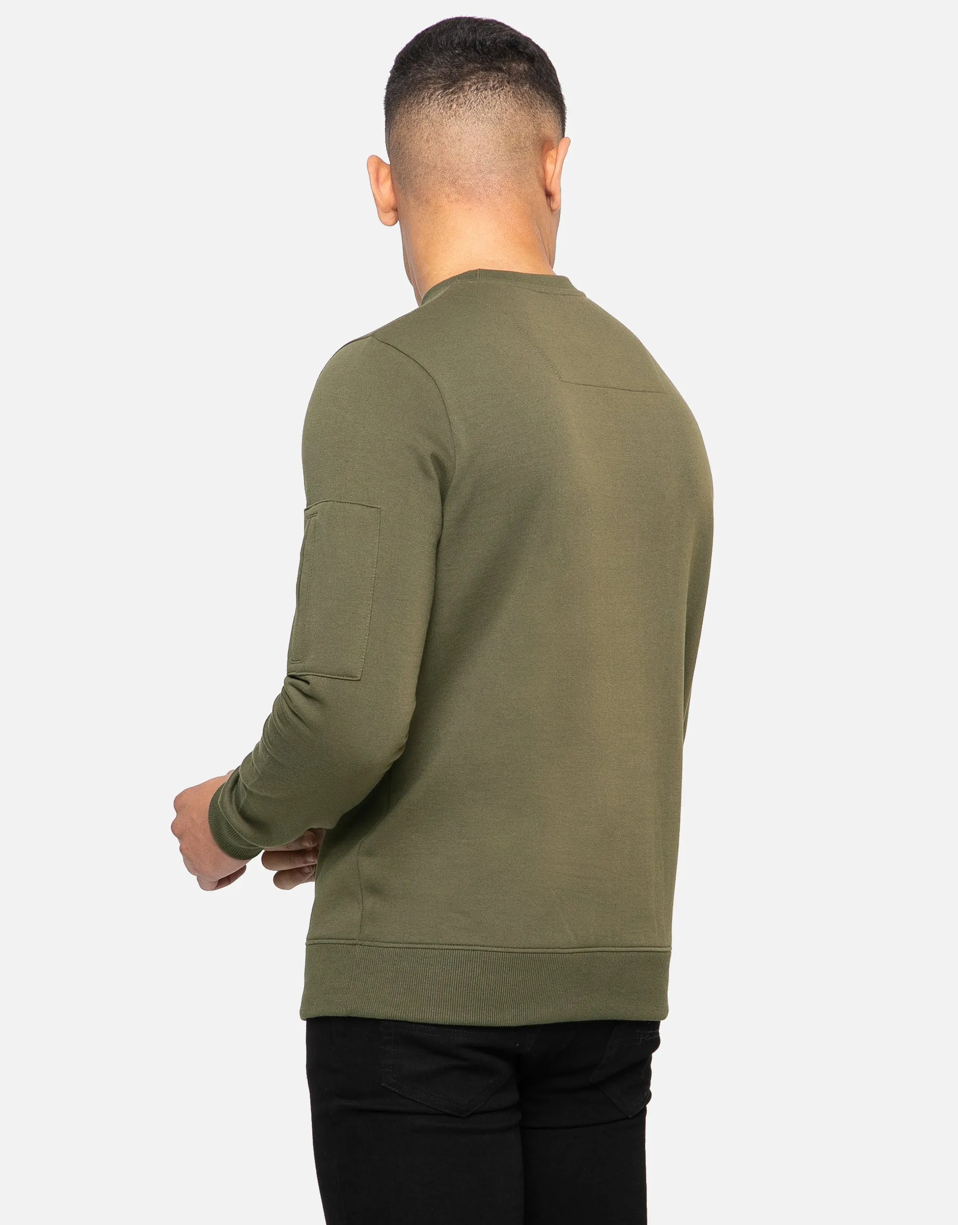 Men's Khaki Crew Neck Sweatshirt sold by Threadbare product image thumbnail 2