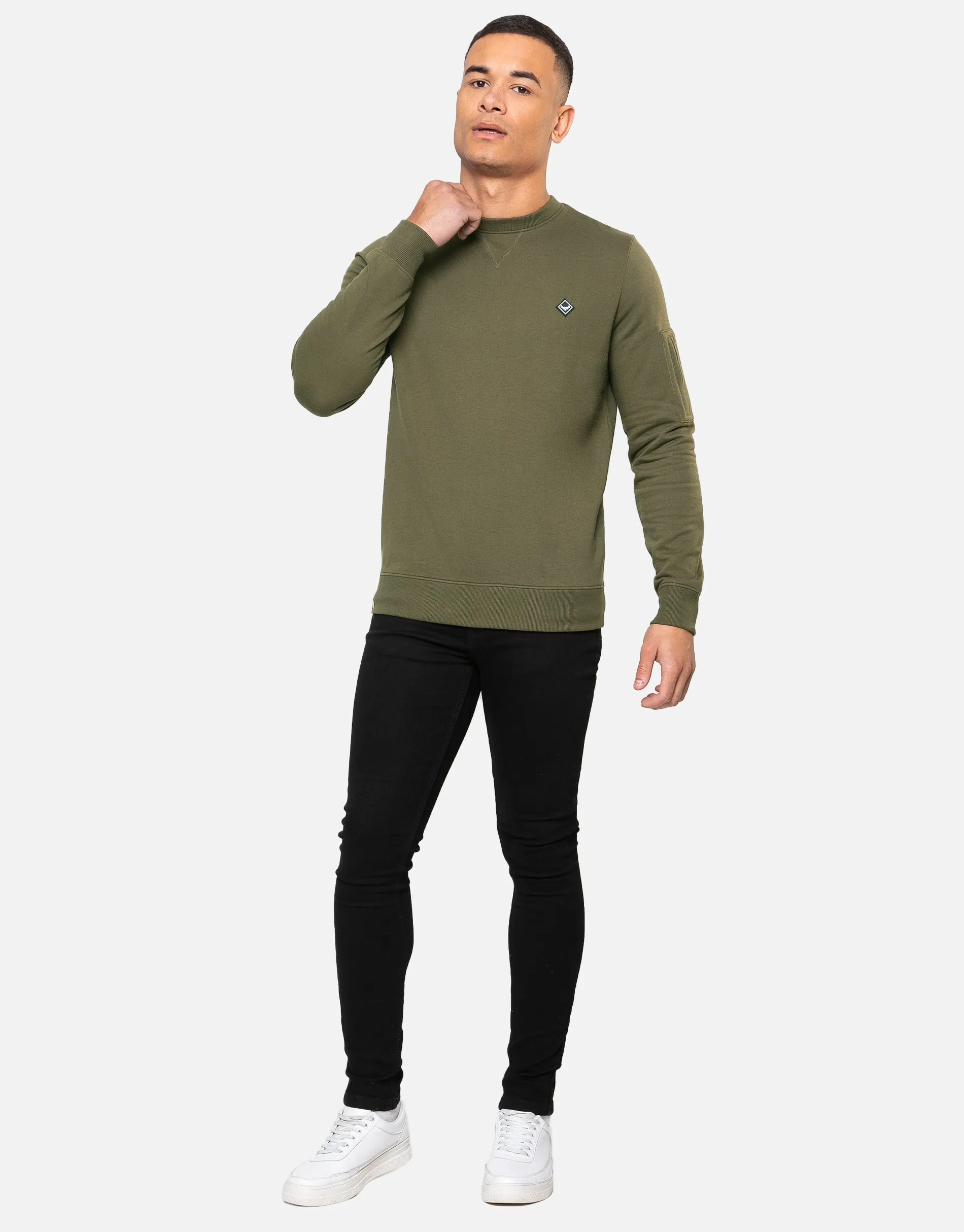 Men's Khaki Crew Neck Sweatshirt sold by Threadbare product image thumbnail 3