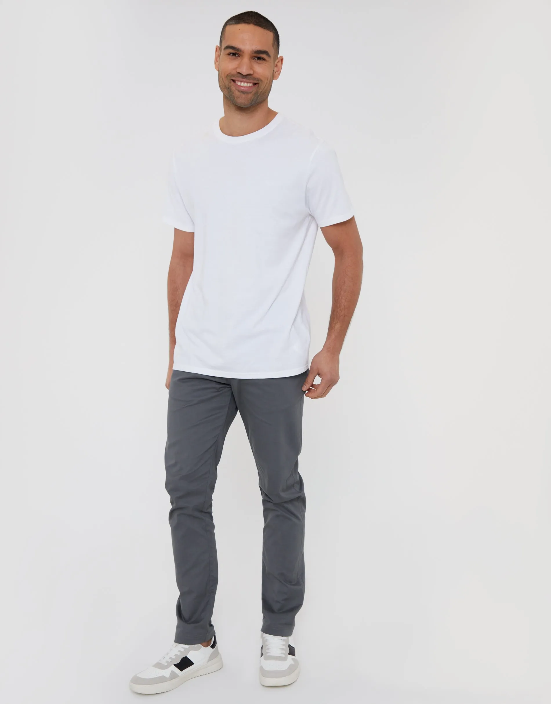 Slate Grey Slim Fit Chino Trousers sold by Threadbare product image thumbnail 3