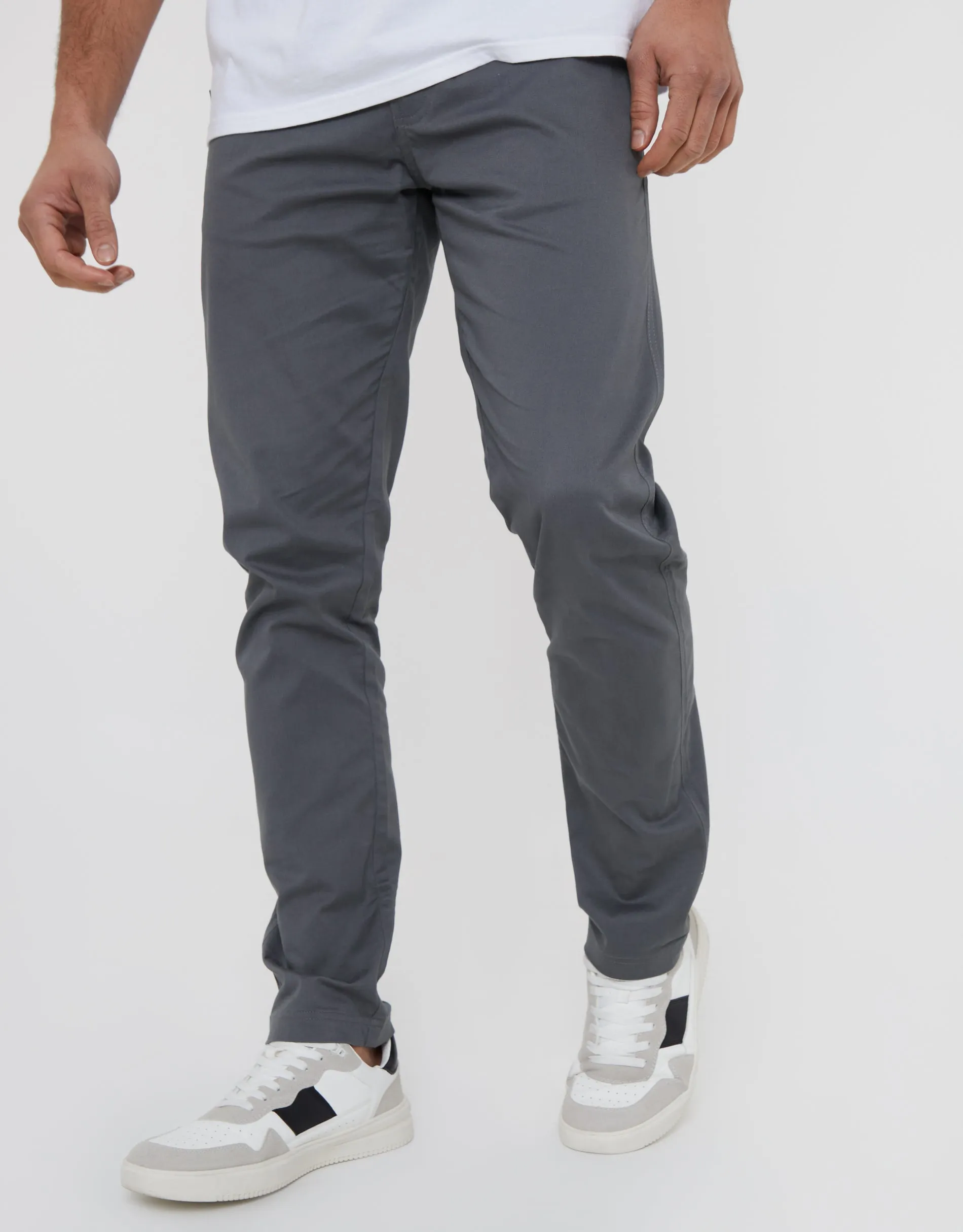 Slate Grey Slim Fit Chino Trousers sold by Threadbare