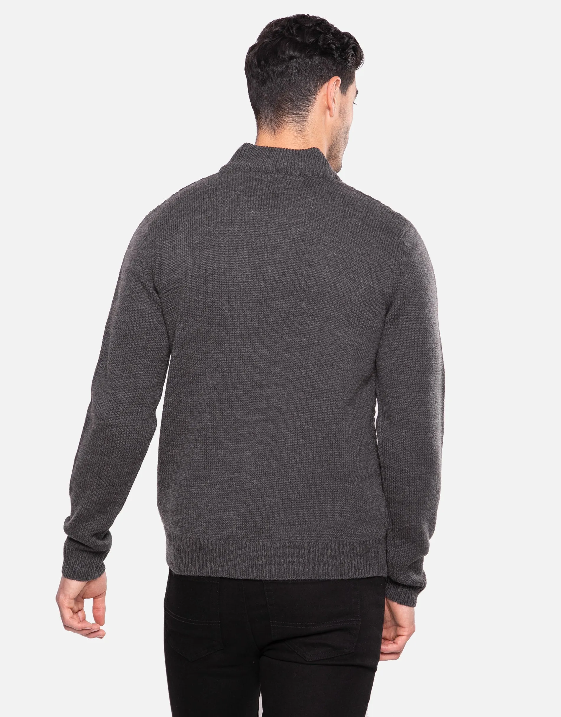 Men's Dark Grey Button Neck Jumper sold by Threadbare product image thumbnail 2