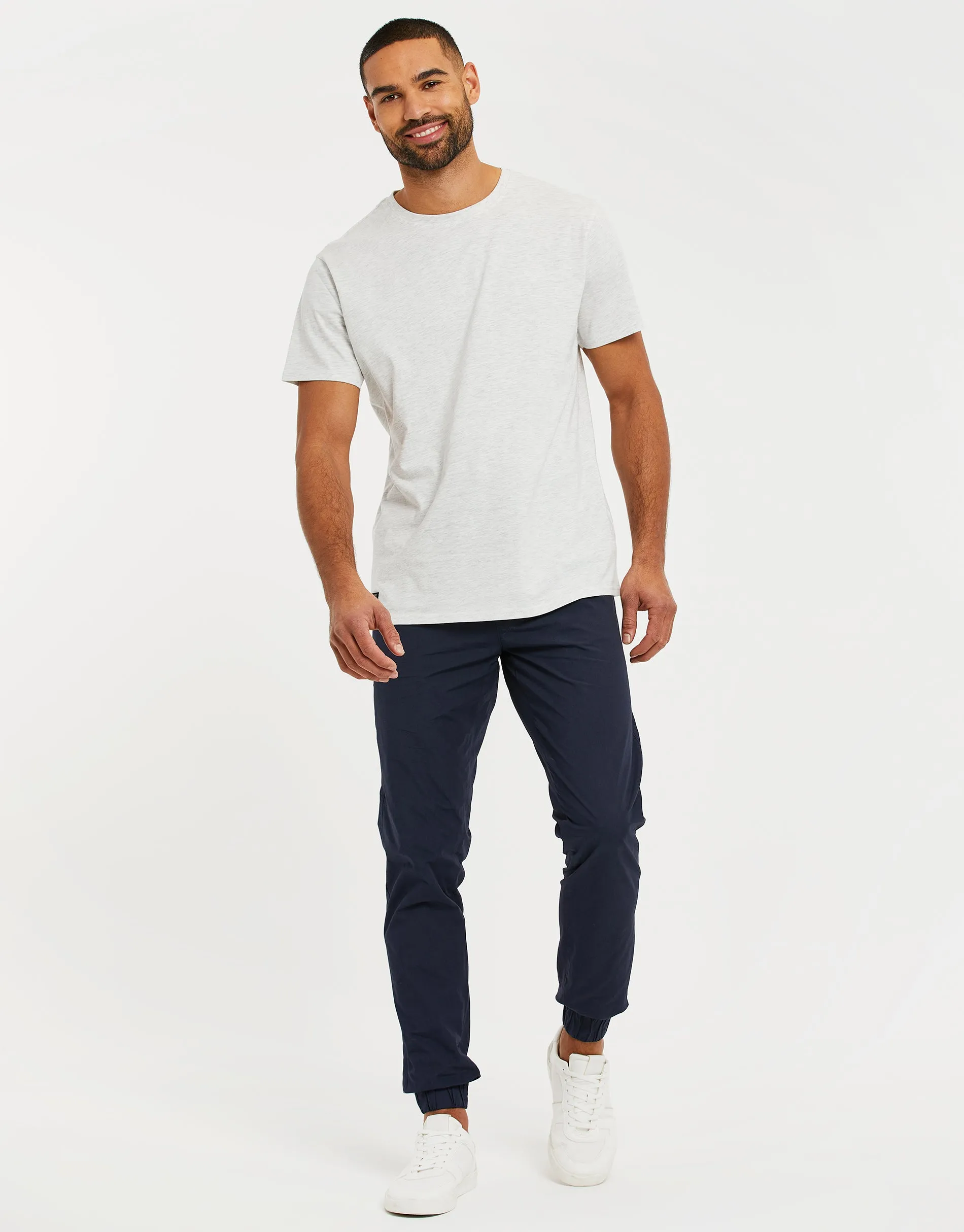 Men's Navy Cuffed Jogger Style Trousers sold by Threadbare product image thumbnail 3