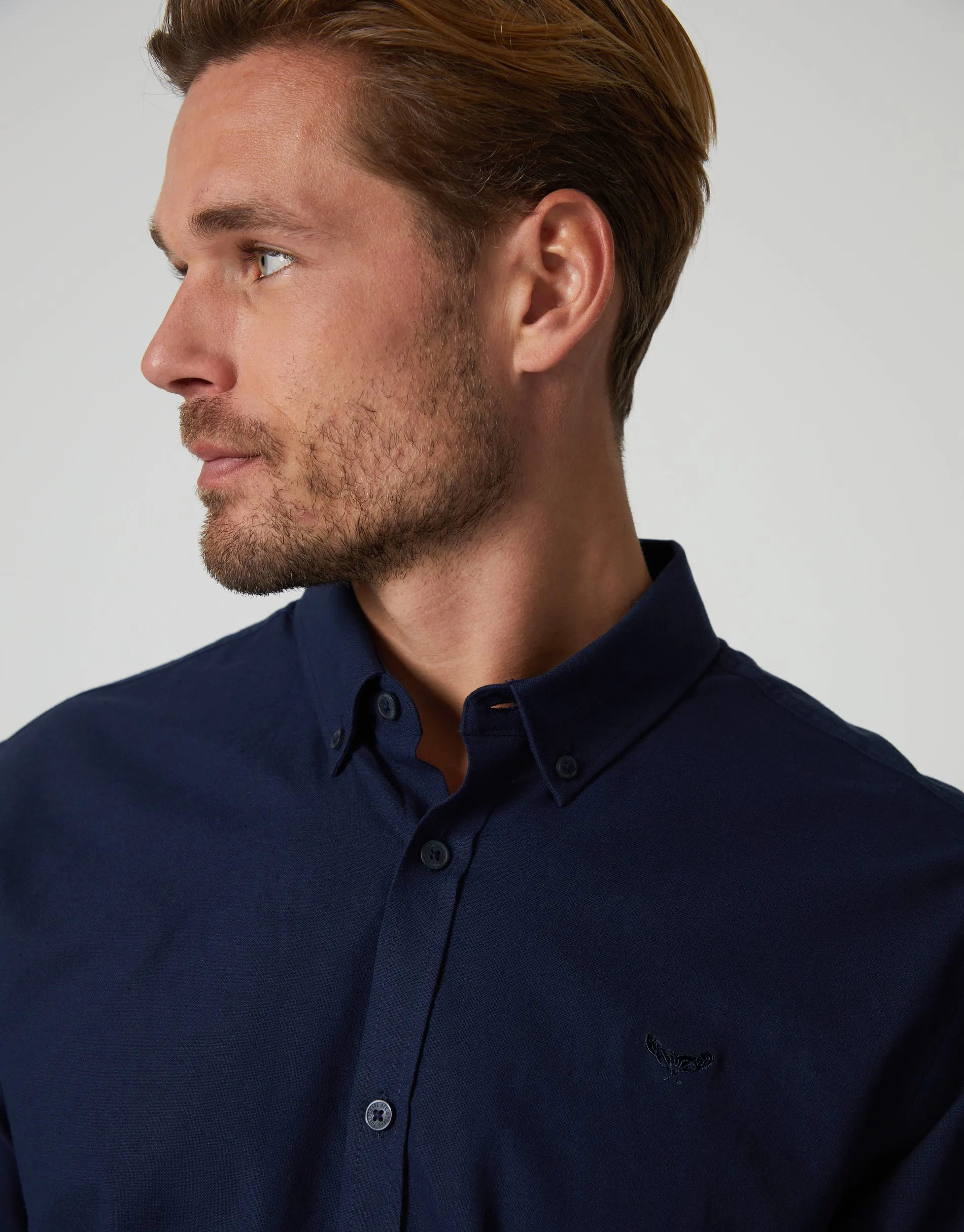 Navy Cotton Long Sleeve Shirt sold by Threadbare product image thumbnail 4