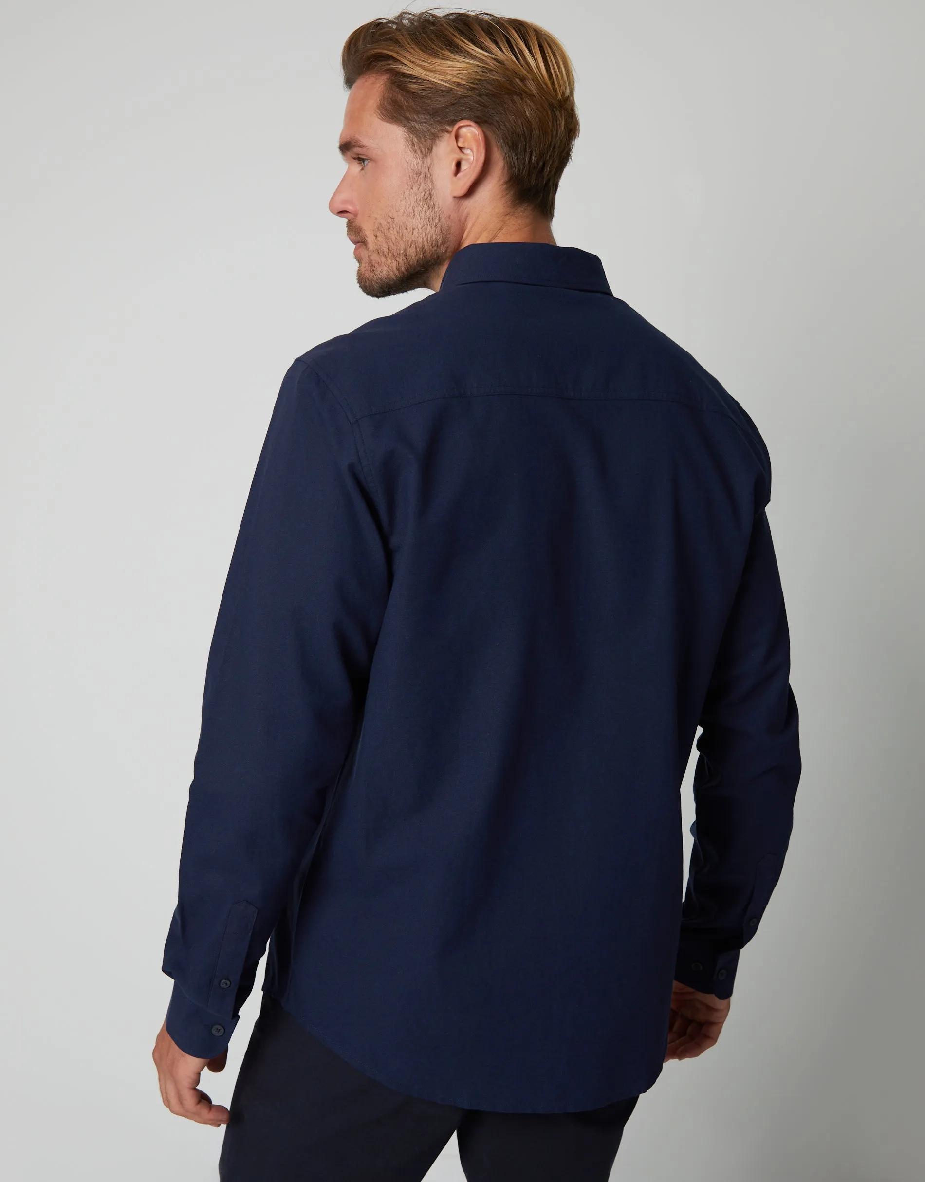 Navy Cotton Long Sleeve Shirt sold by Threadbare product image thumbnail 2