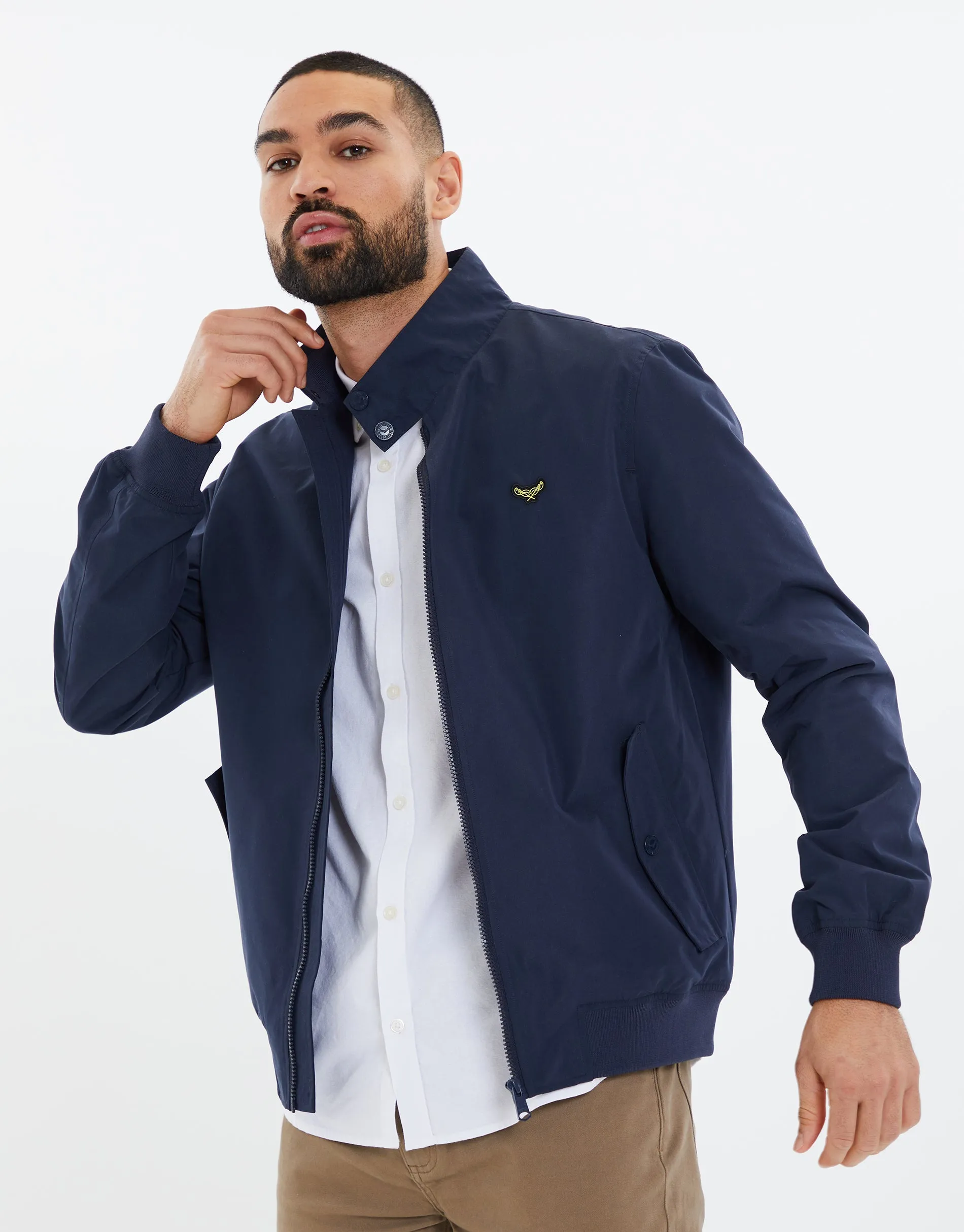 Men's Navy Harrington Jacket sold by Threadbare