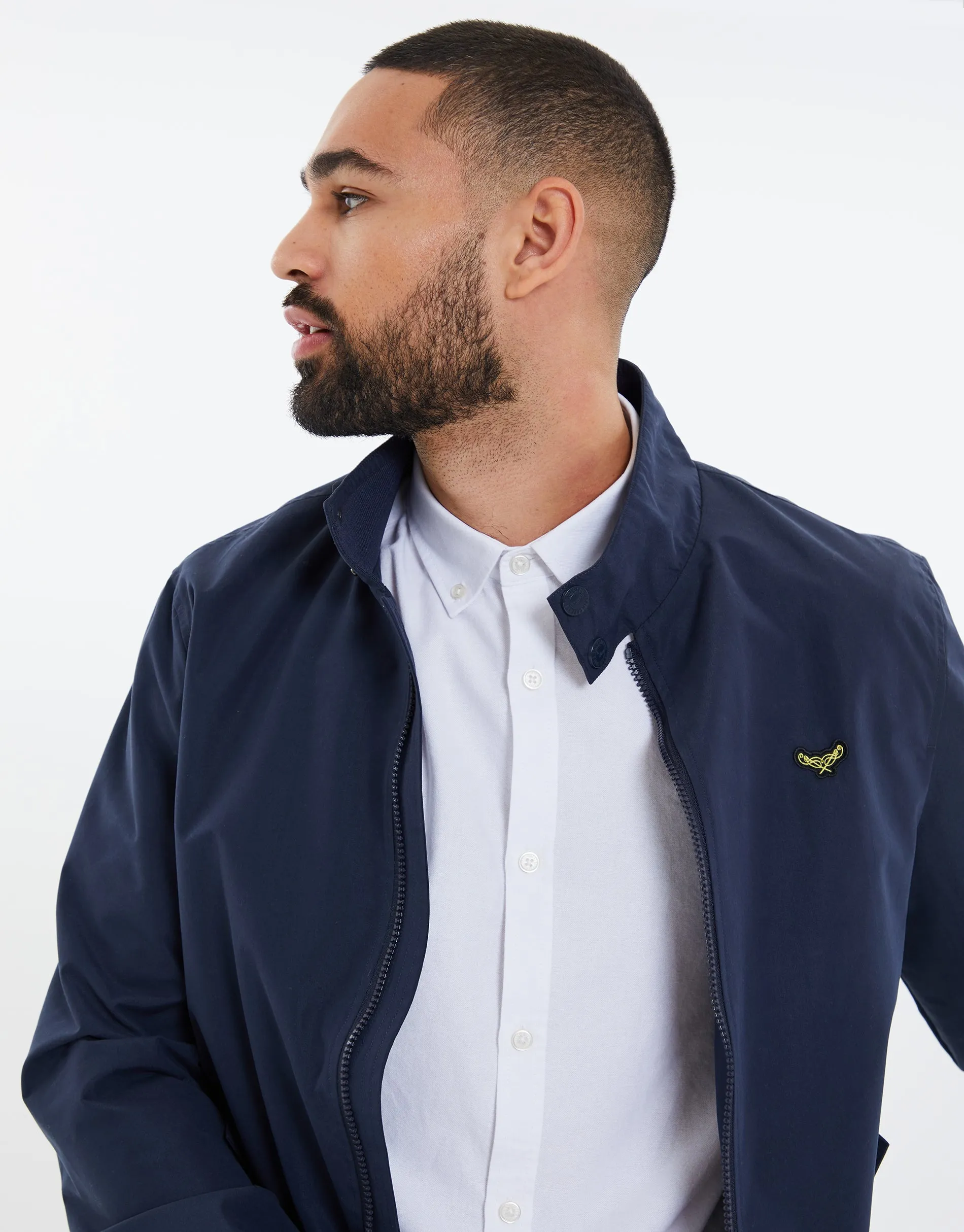 Men's Navy Harrington Jacket sold by Threadbare product image thumbnail 4