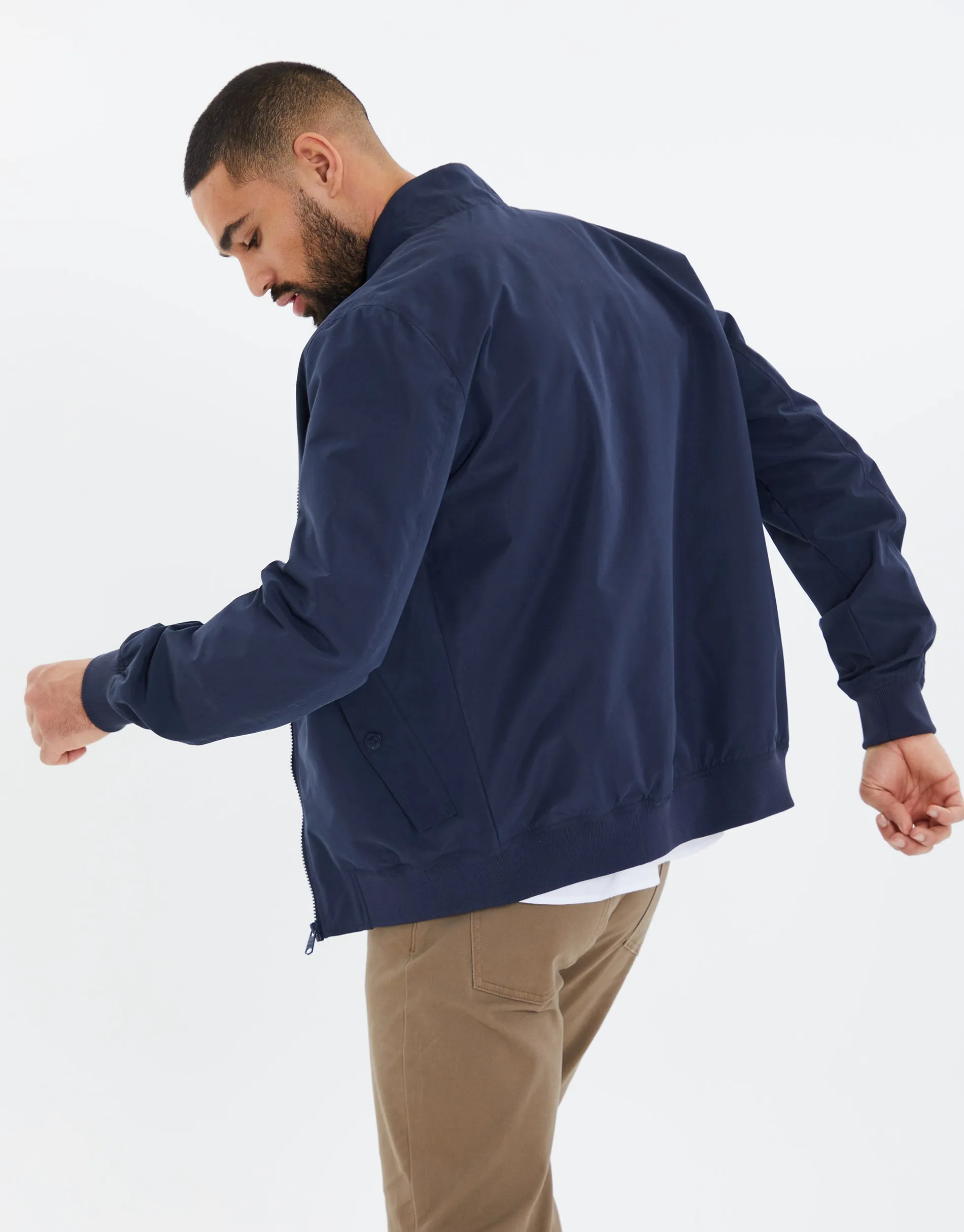Men's Navy Harrington Jacket sold by Threadbare product image thumbnail 2