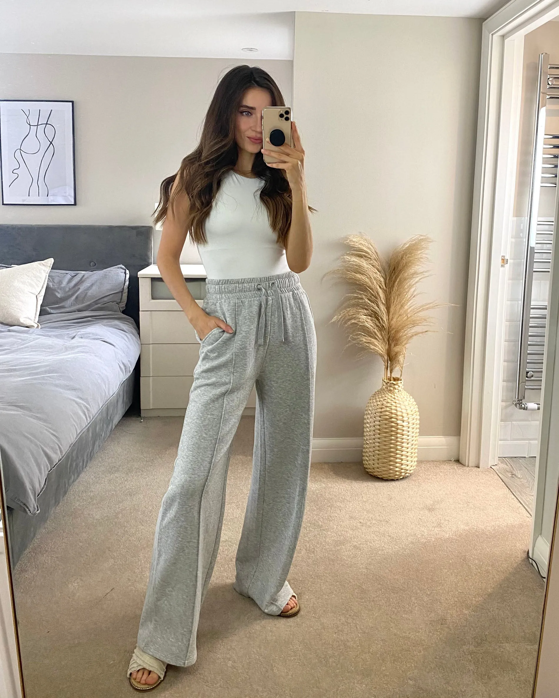 Women's Grey Wide Leg Trouser sold by Threadbare