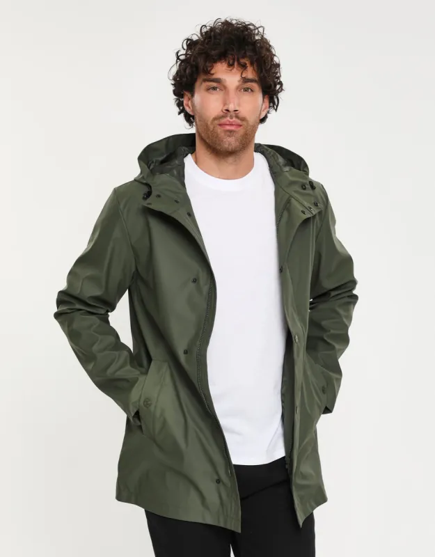Men's Khaki Hooded Showerproof Mac sold by Threadbare