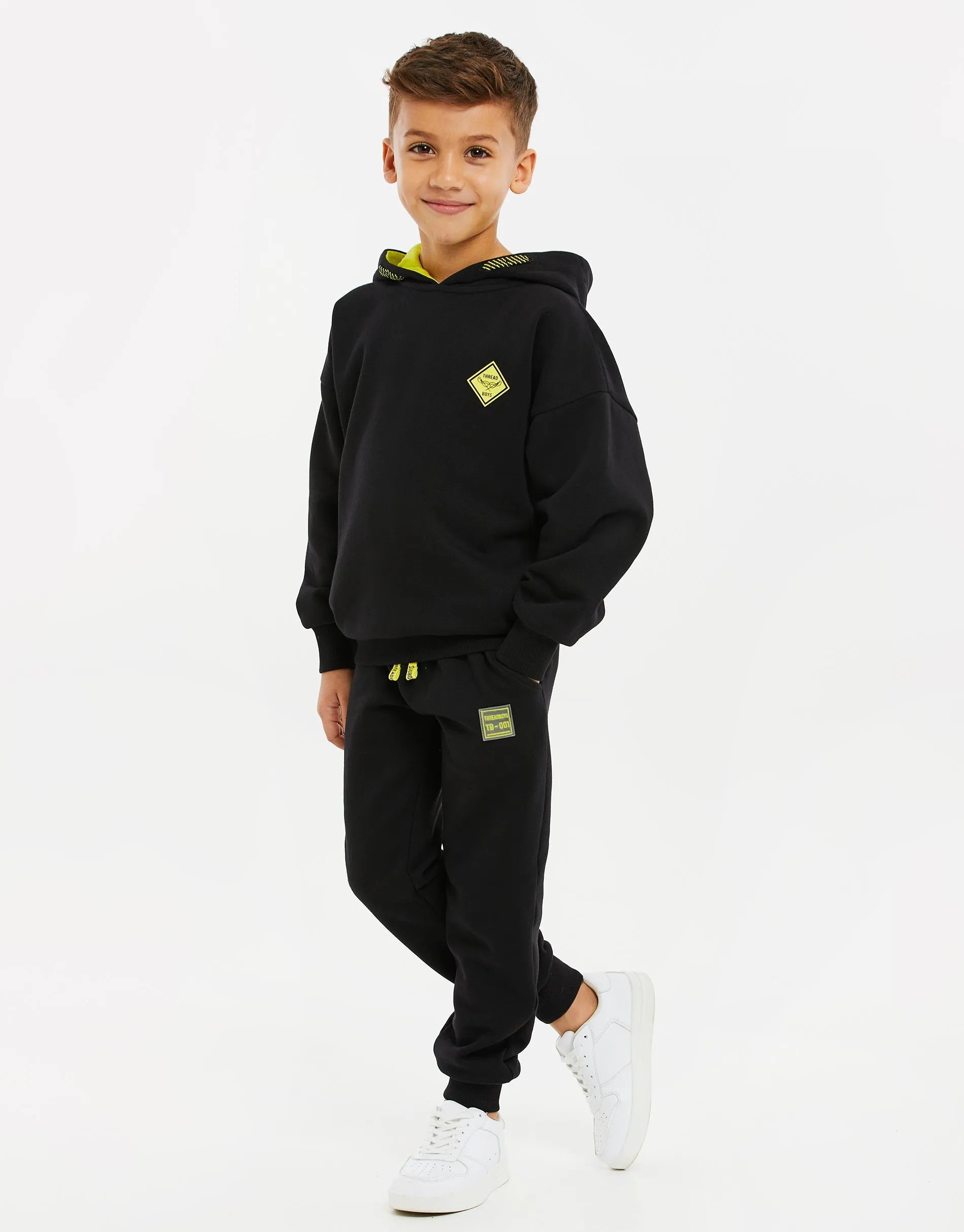 Boys' Black Hoodie & Jogger Co-ord (2-Piece Set) sold by Threadbare