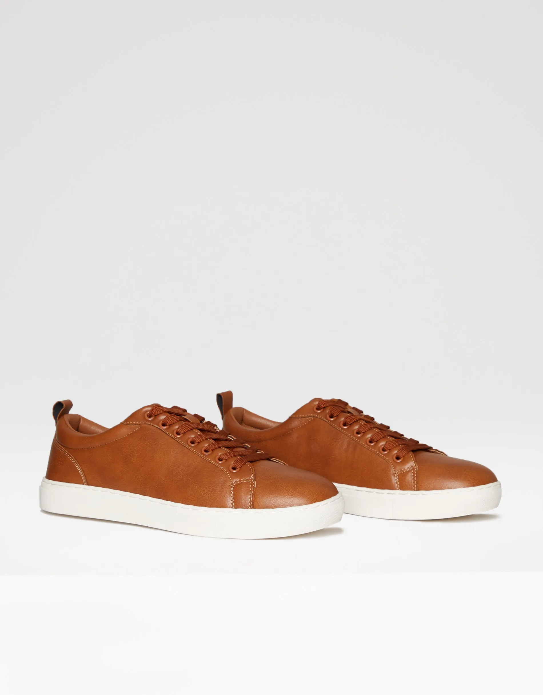 Men's Tan Smart Casual Court Trainers sold by Threadbare product image thumbnail 3